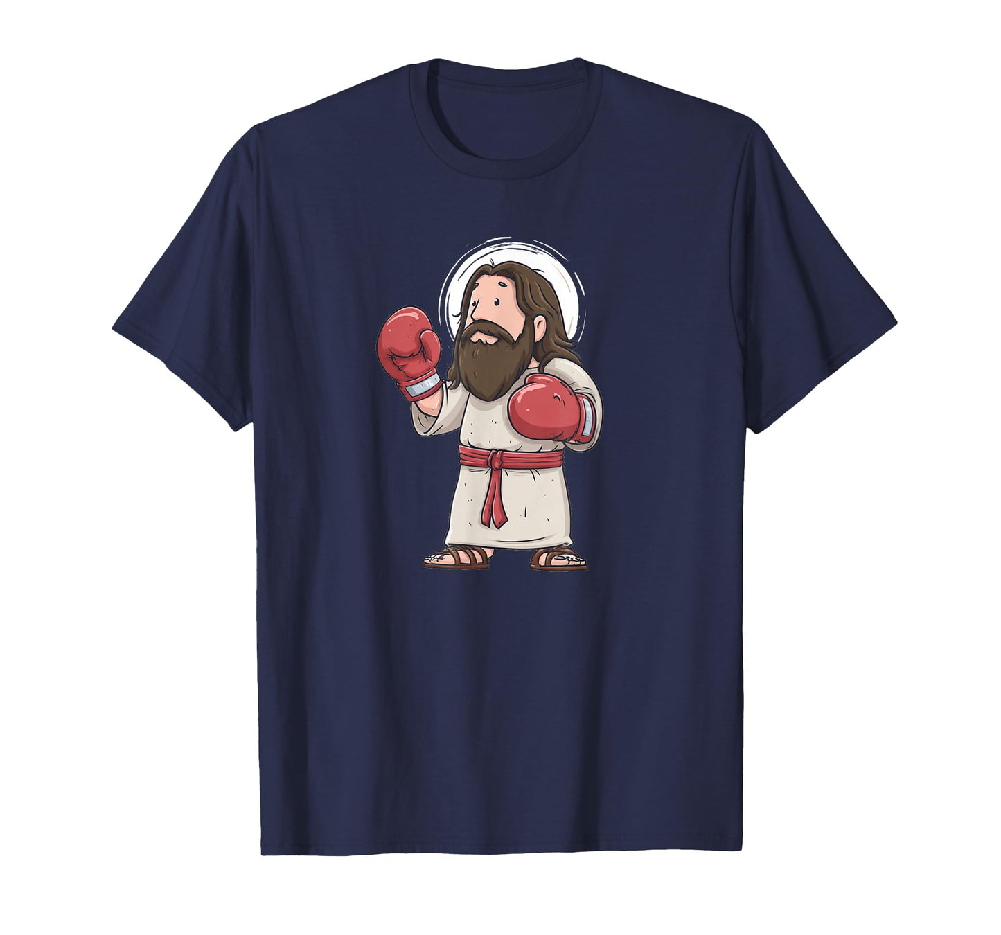 Cartoon Boxing Jesus Costume for Box Sports and Believer T-Shirt