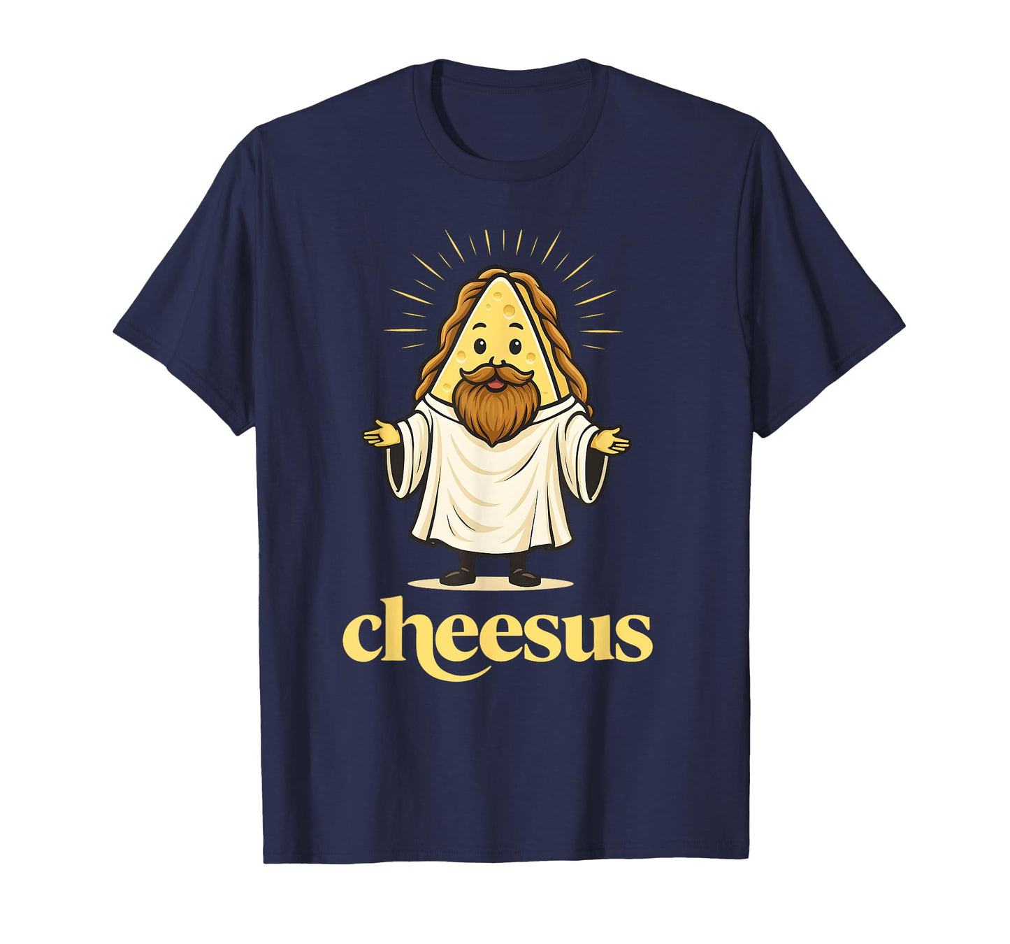 Cheesus Funny Christian Cheese Cartoon Religious Men Women T-Shirt