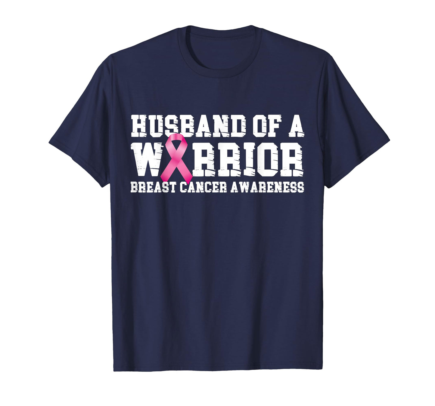 Husband of a Warrior Breast Cancer Awareness Pink Ribbon T-Shirt