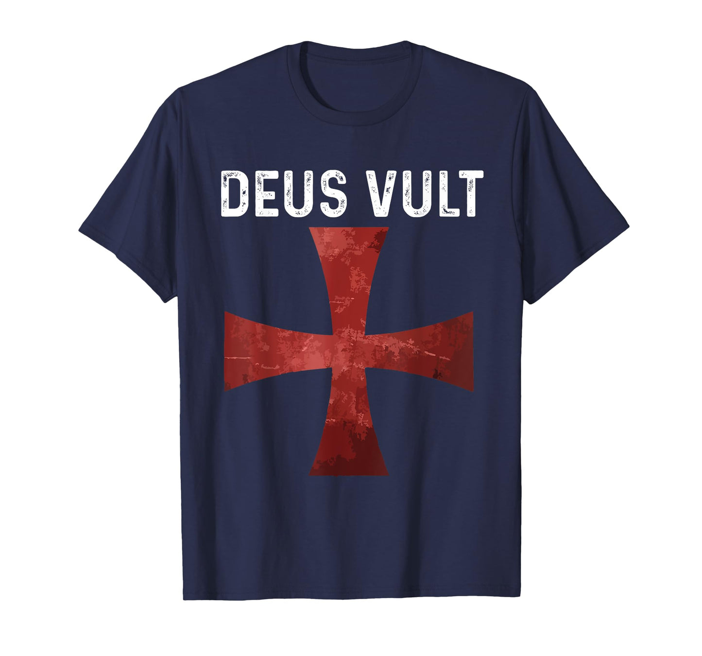 Deus Vult - Catholic Crusader Templar Knight - Scarlet Cross T-Shirt