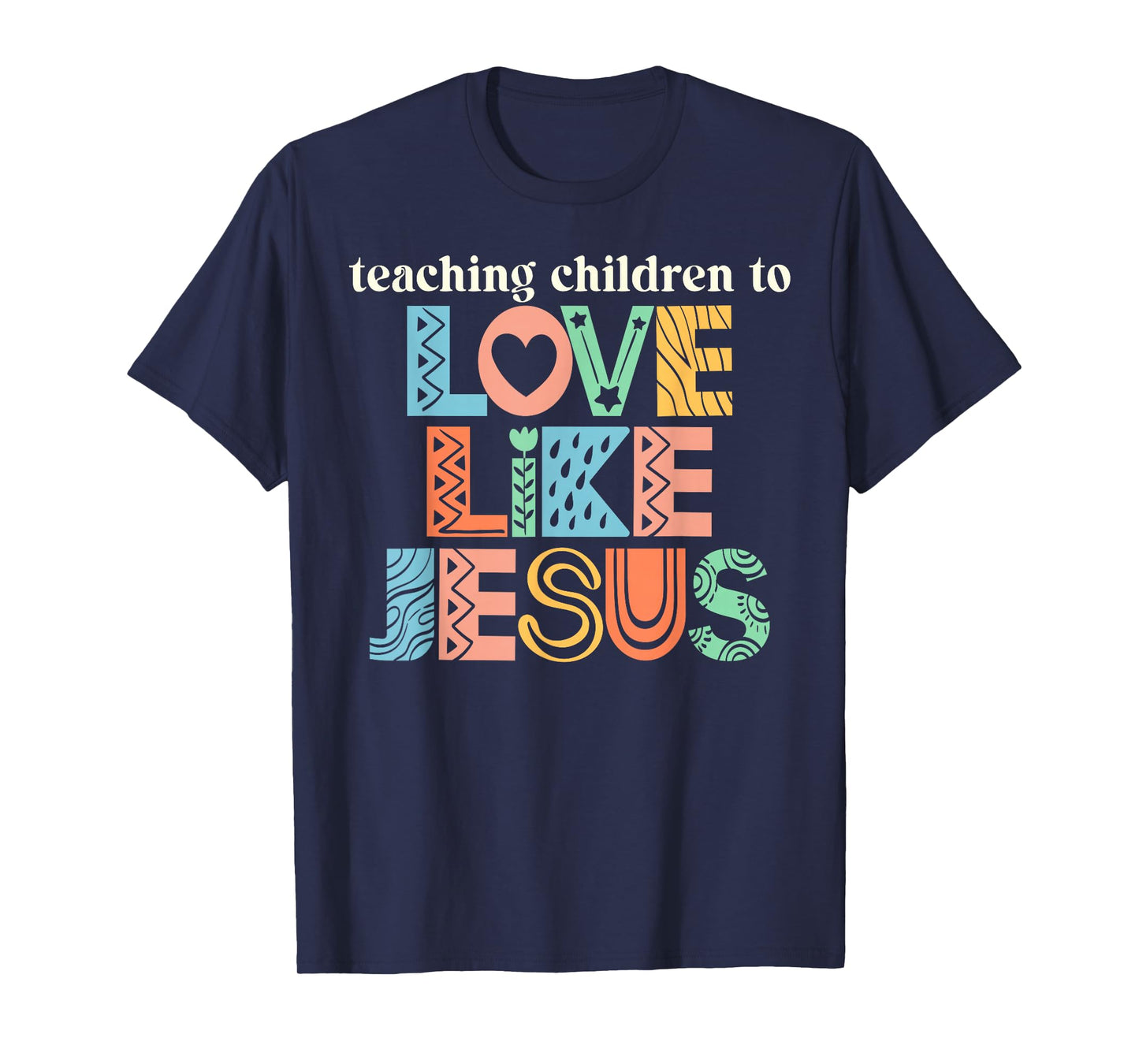 Teaching Children to Love Like Jesus Christian Teacher Retro T-Shirt