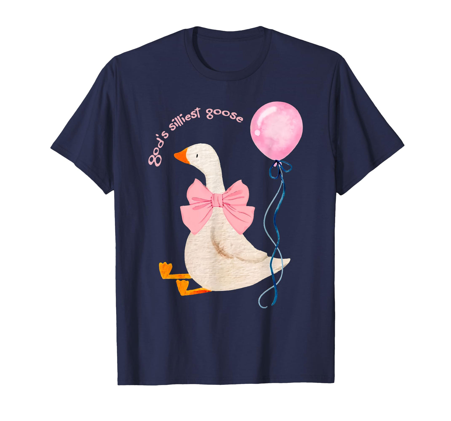 god's silliest goose on the loose retro coquette bow pink T-Shirt