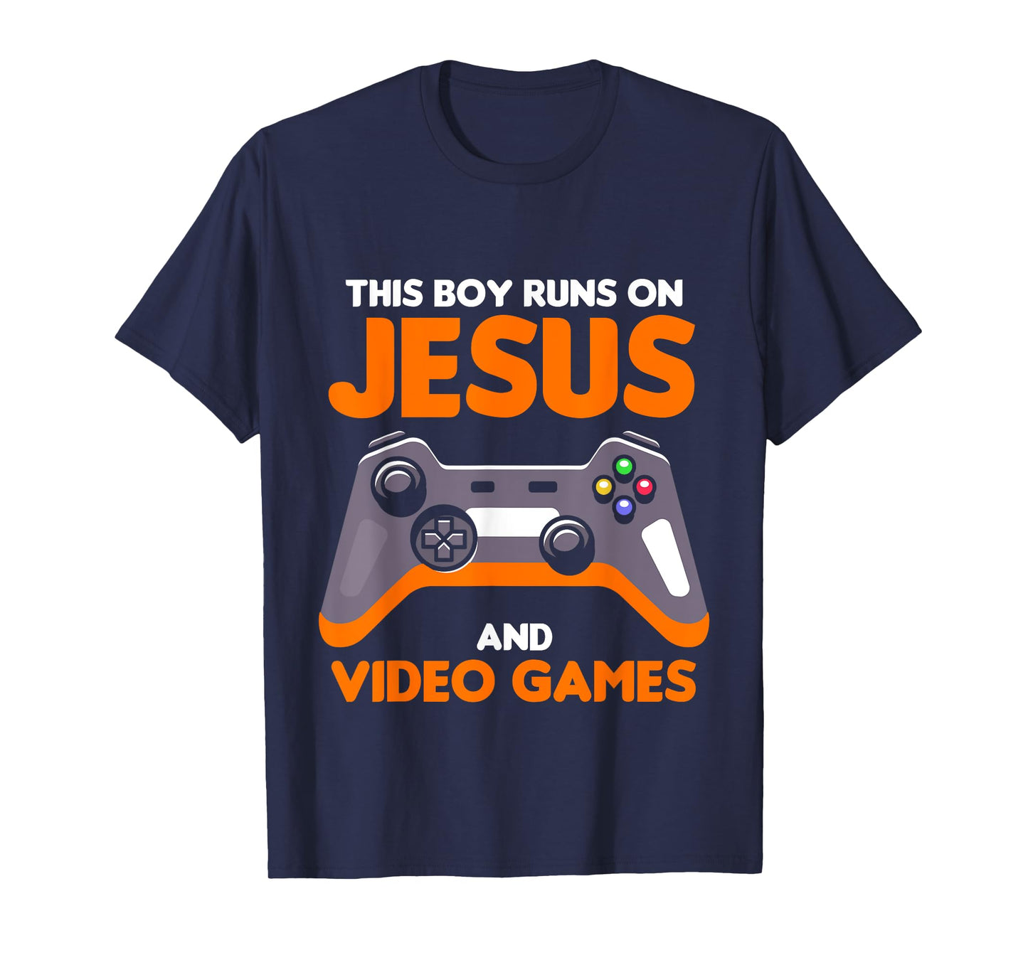 This Boy Runs On Jesus And Video Games Christian T-Shirt
