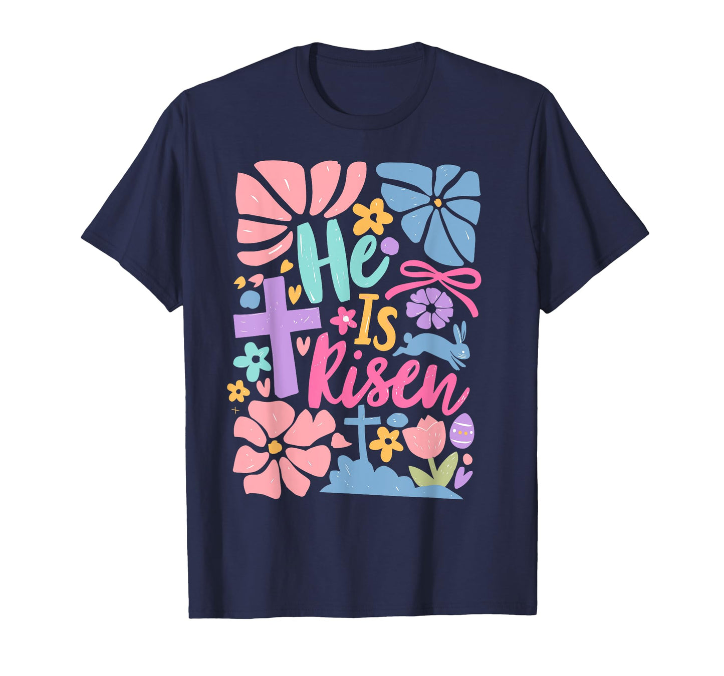 He Is Risen Easter Cross Coquette Jesus Christian Religious T-Shirt