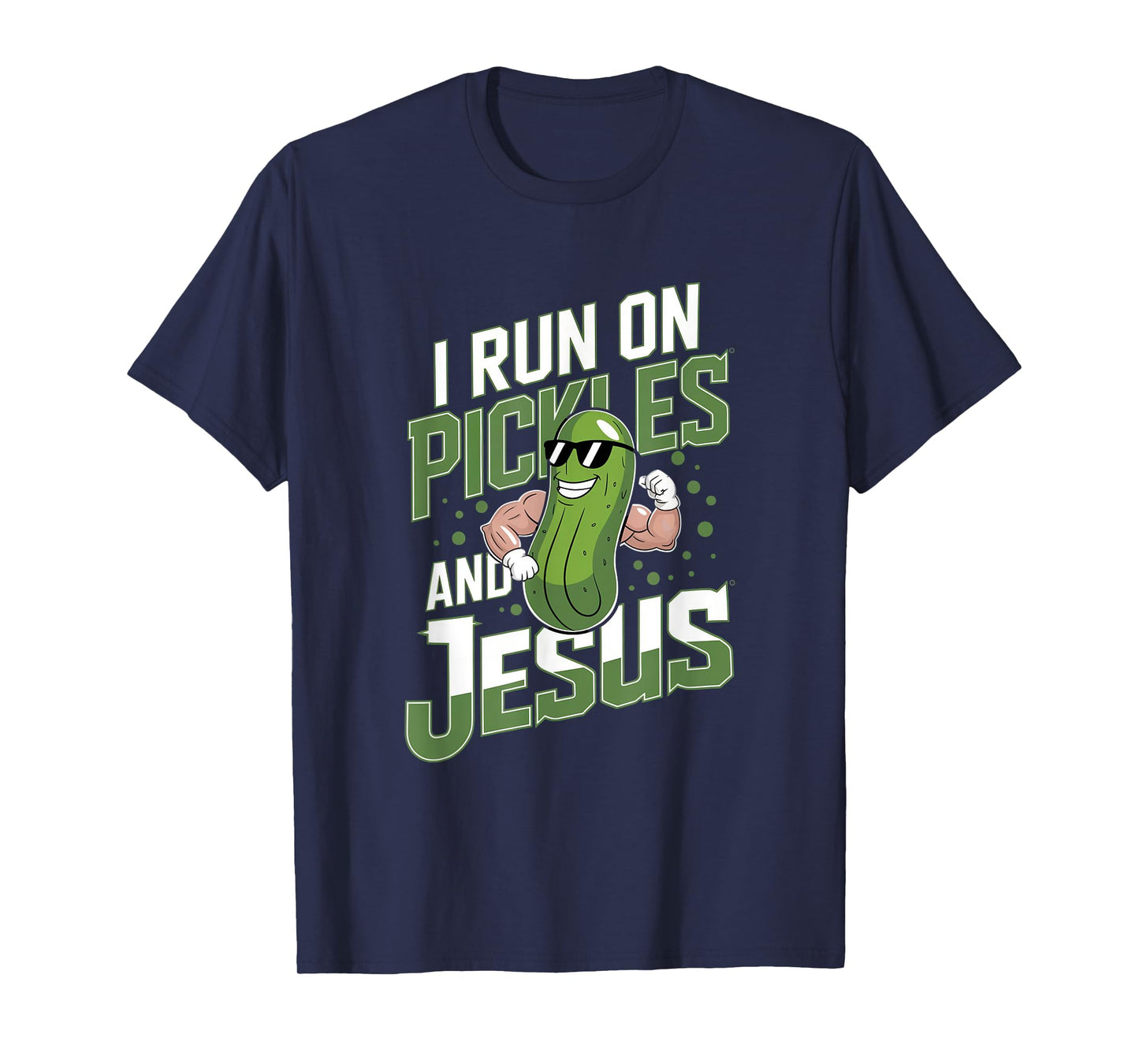 Funny Pickle Cucumber I Run on Pickles and Jesus T-Shirt