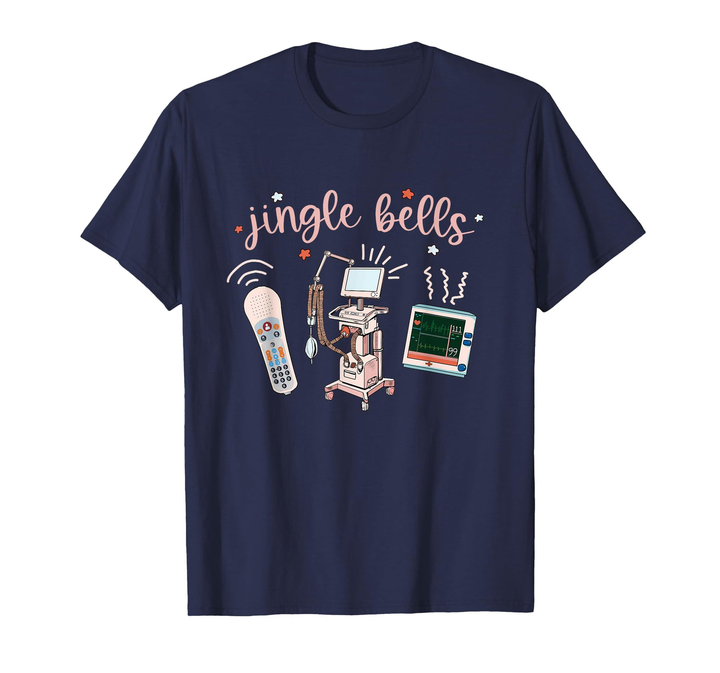 Jingle Bell Telemetry Nurse Christmas Crew Tele Tech Xmas T-Shirt