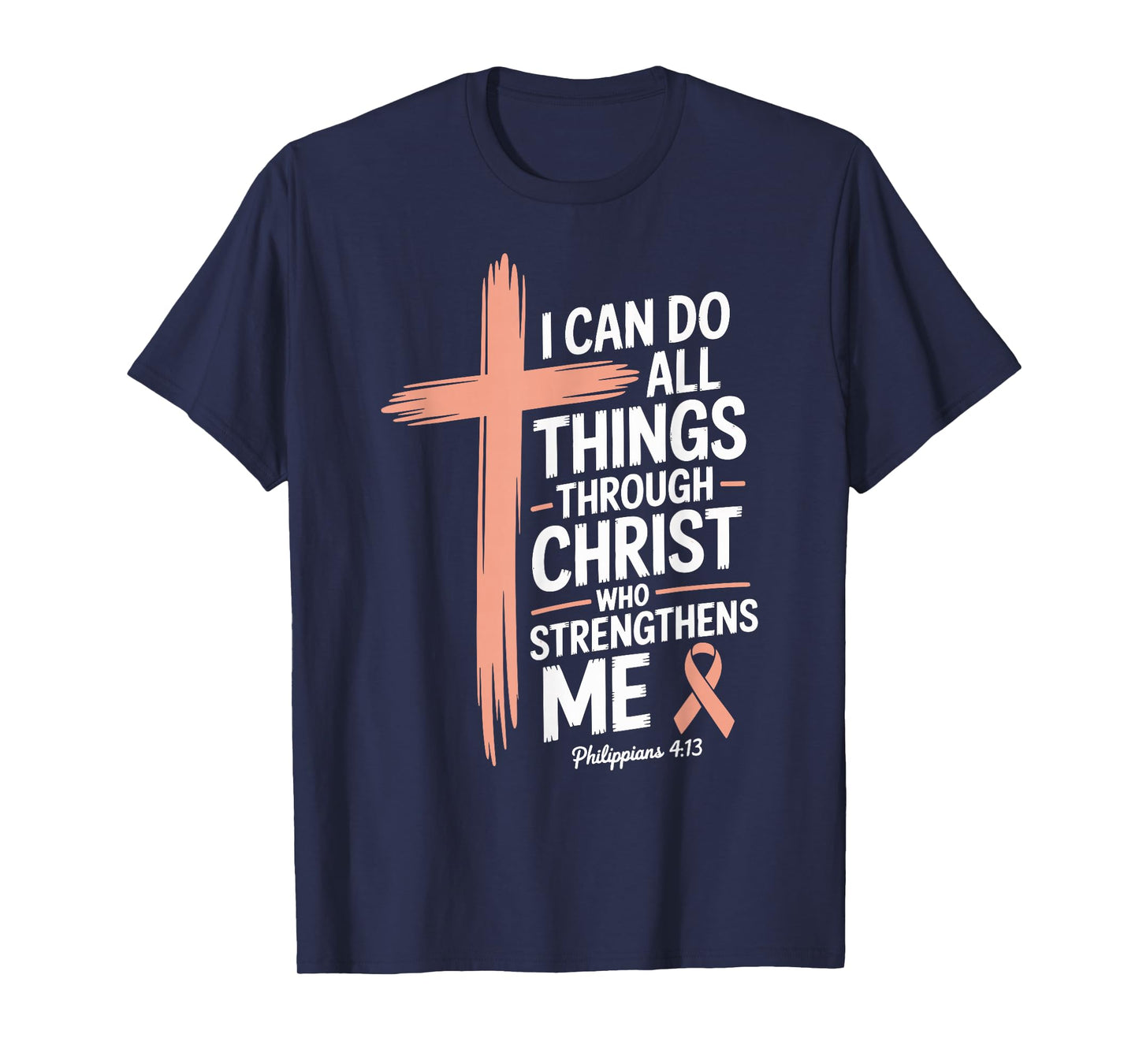 Things Through Christ Pink Ribbon Breast Cancer Christian T-Shirt