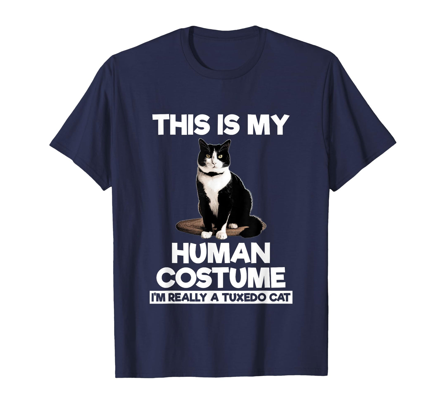 Funny Tuxedo Cat Shirt Halloween This Is My Human Costume T-Shirt