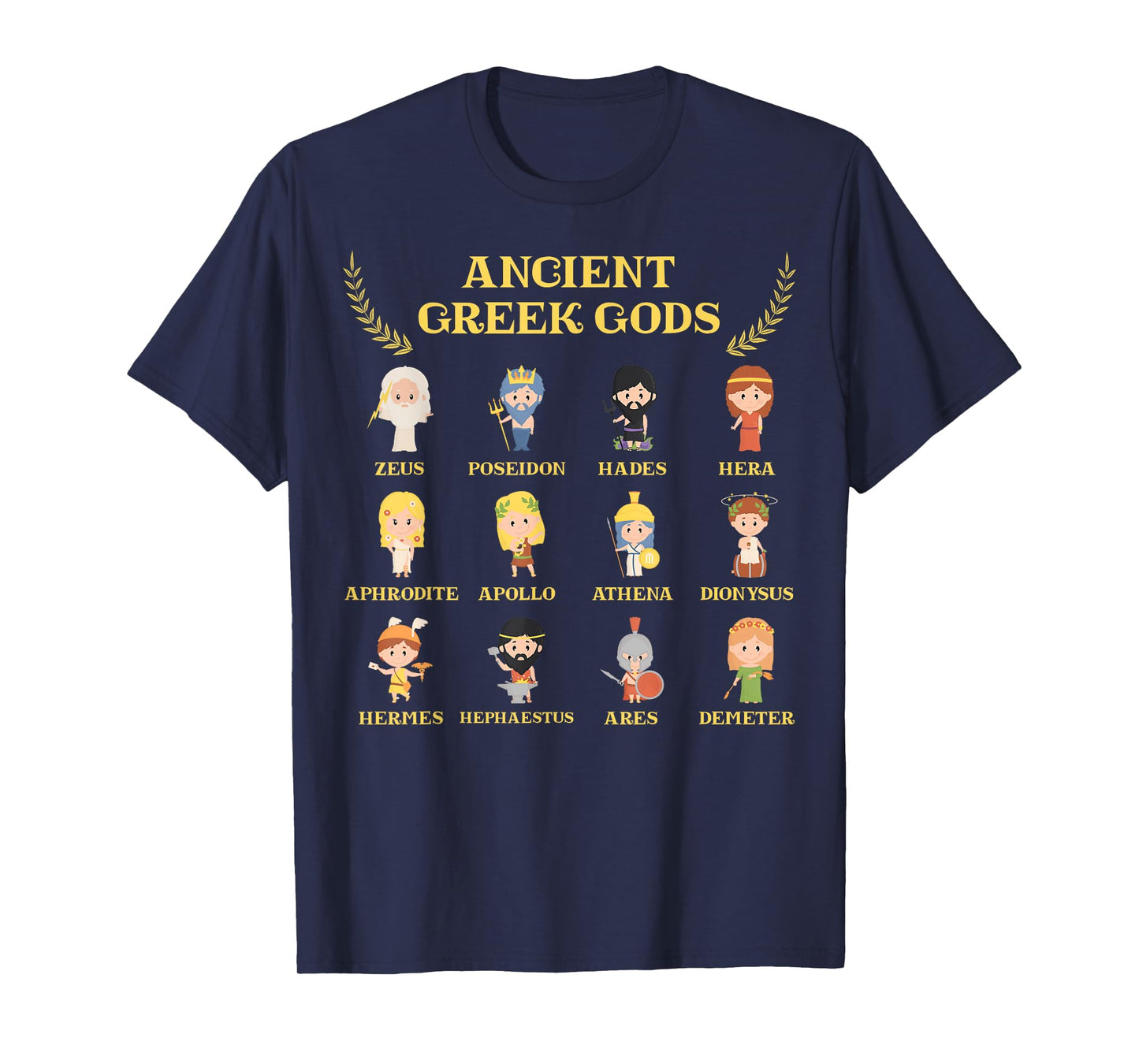 Greek Mythology Cute Ancient Gods and Goddesses Literature T-Shirt