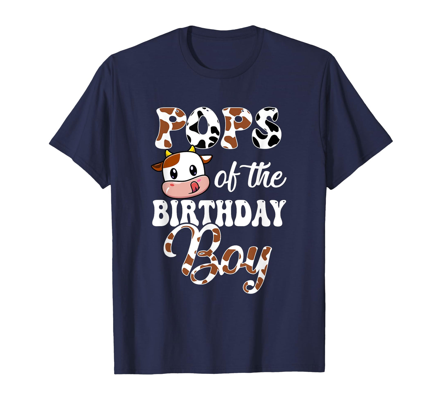 Pops Of The Birthday Boy Cow Farm 1St Birthday Boy T-Shirt