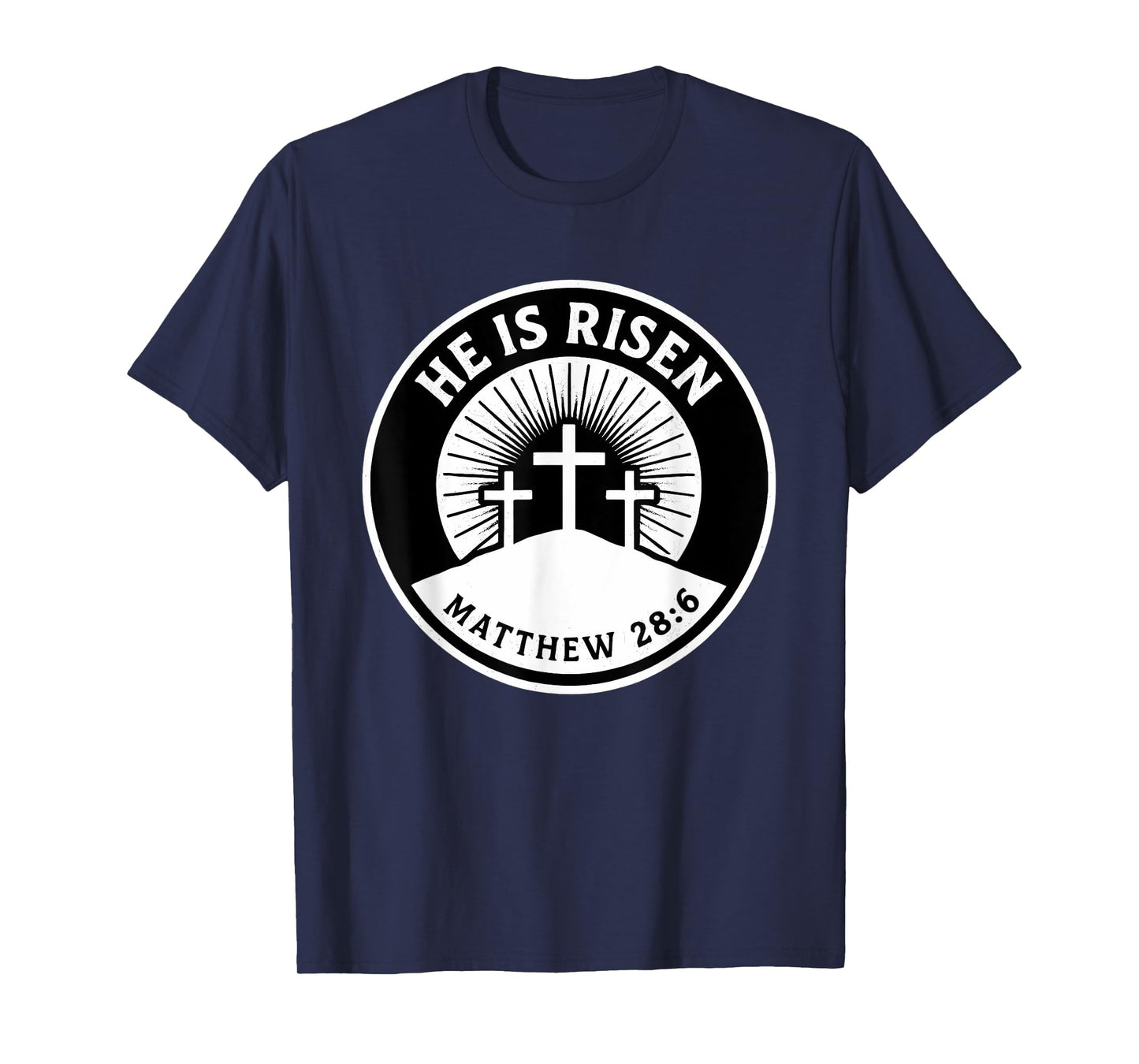 He Is Risen Matthew 28:6 Bible Verse Christian Faith T-Shirt