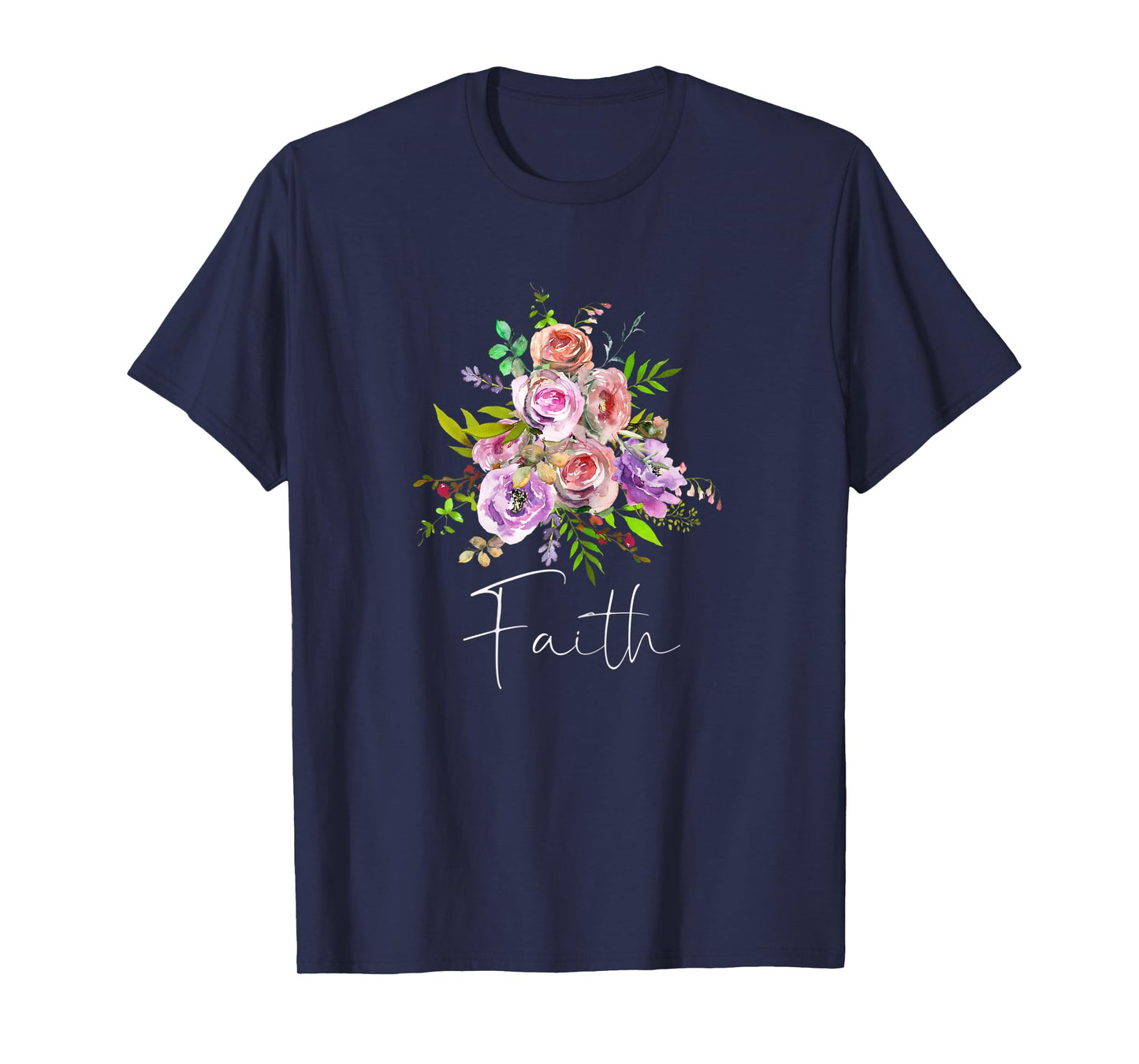Womens FAITH Christian Inspired Art Positive Message Love God Jesus T-Shirt