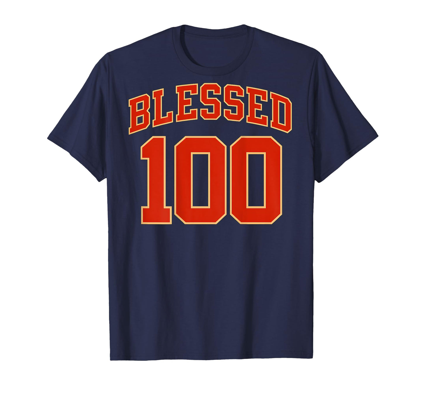 (ON Back) 100% Blessed Christian Faith Based Sports Jersey T-Shirt