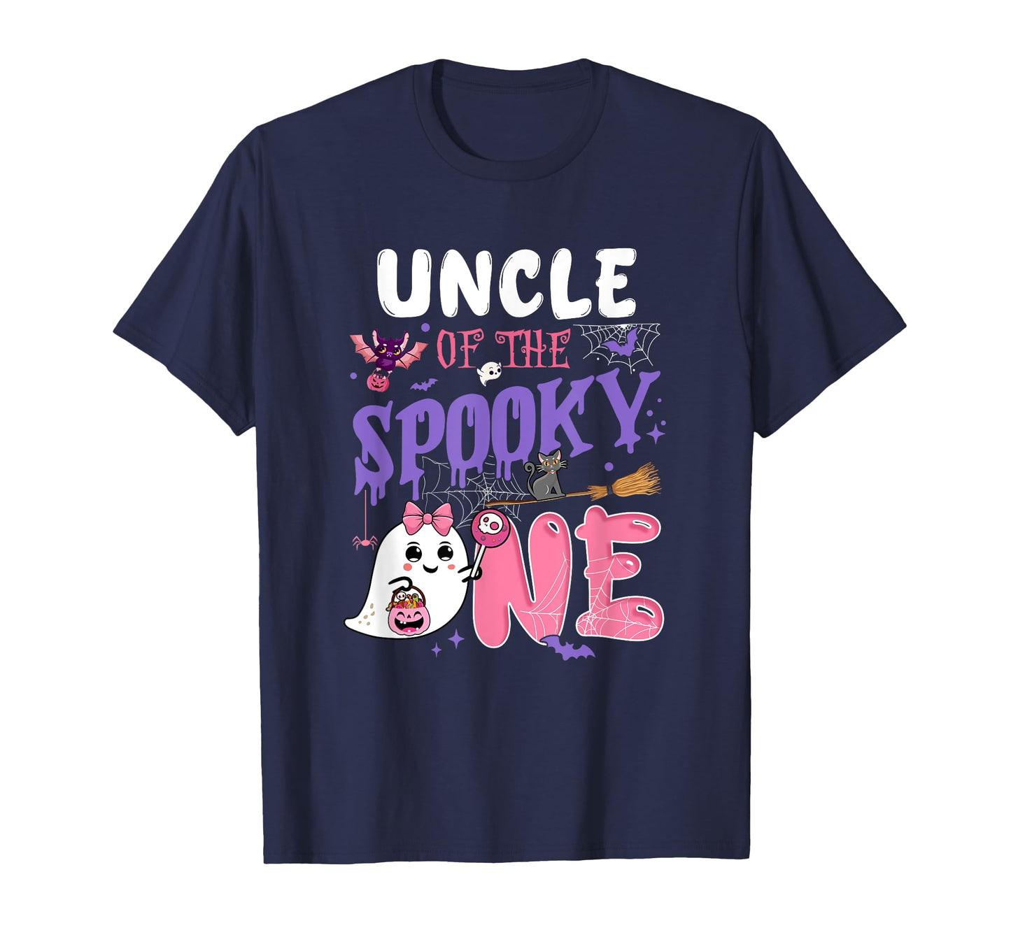Uncle Of The Spooky One 1St Birthday Girl Halloween Ghost T-Shirt