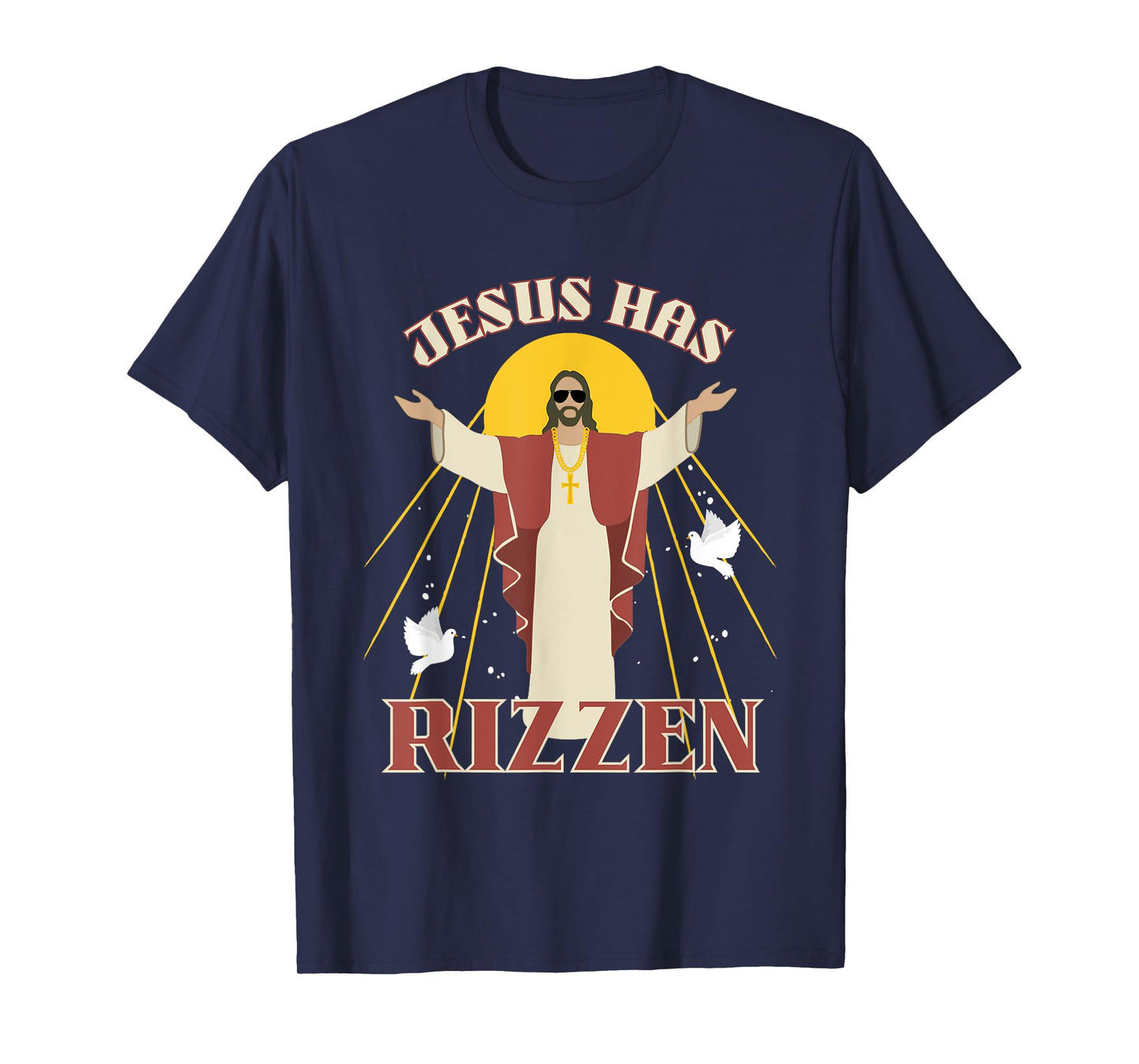 Jesus Has Rizzen Funny Christian He Has Rizzen Christ Rizz T-Shirt