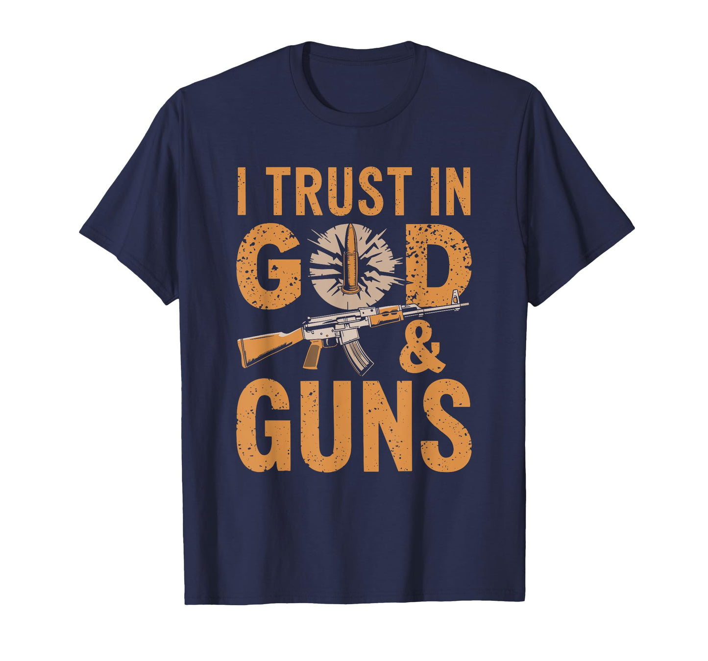 I Trust In God And Guns, Christian Gun Lover Machine Gun T-Shirt