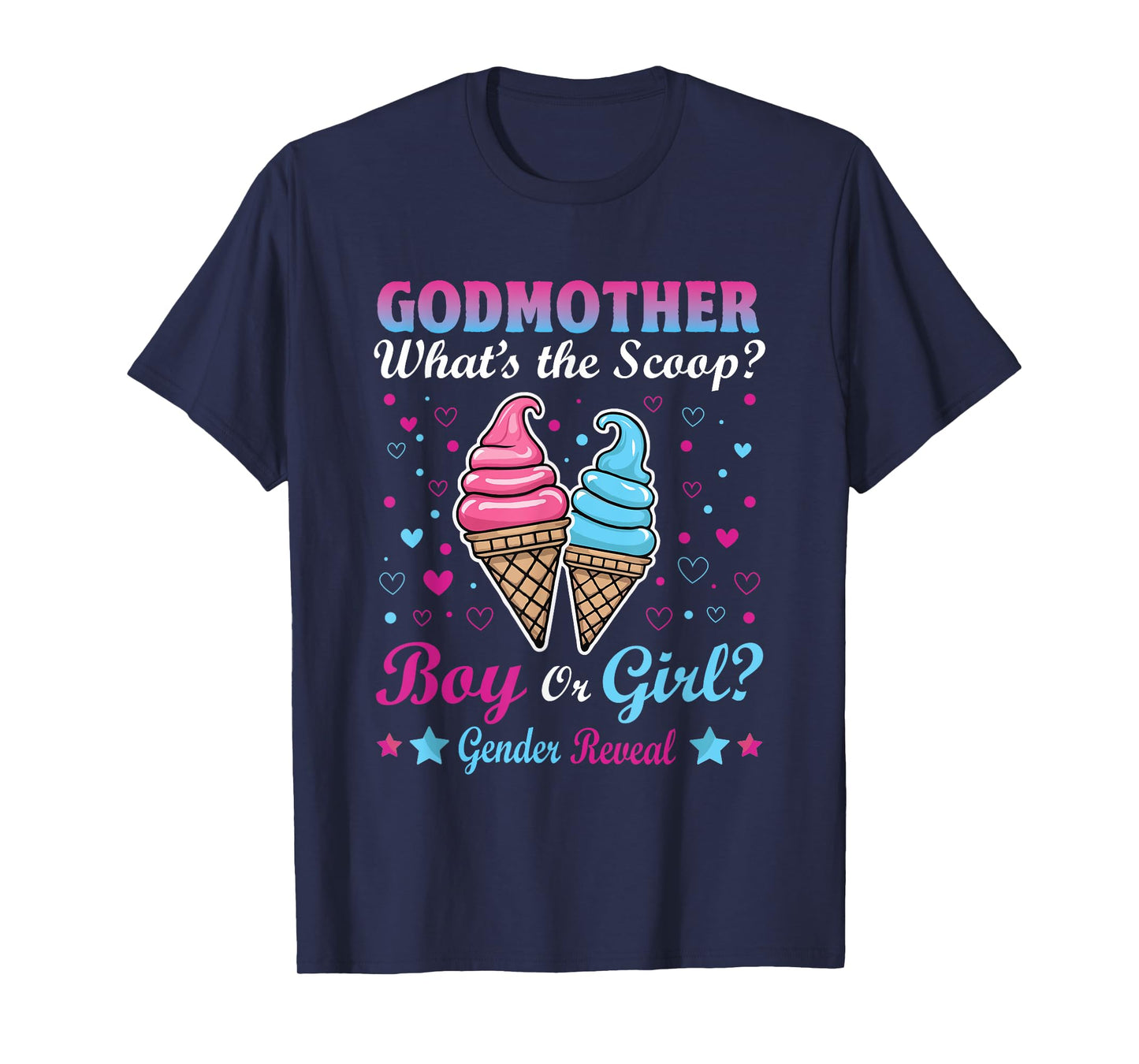 Godmother Ice Cream Whats The Scoop Gender Reveal Matching T-Shirt