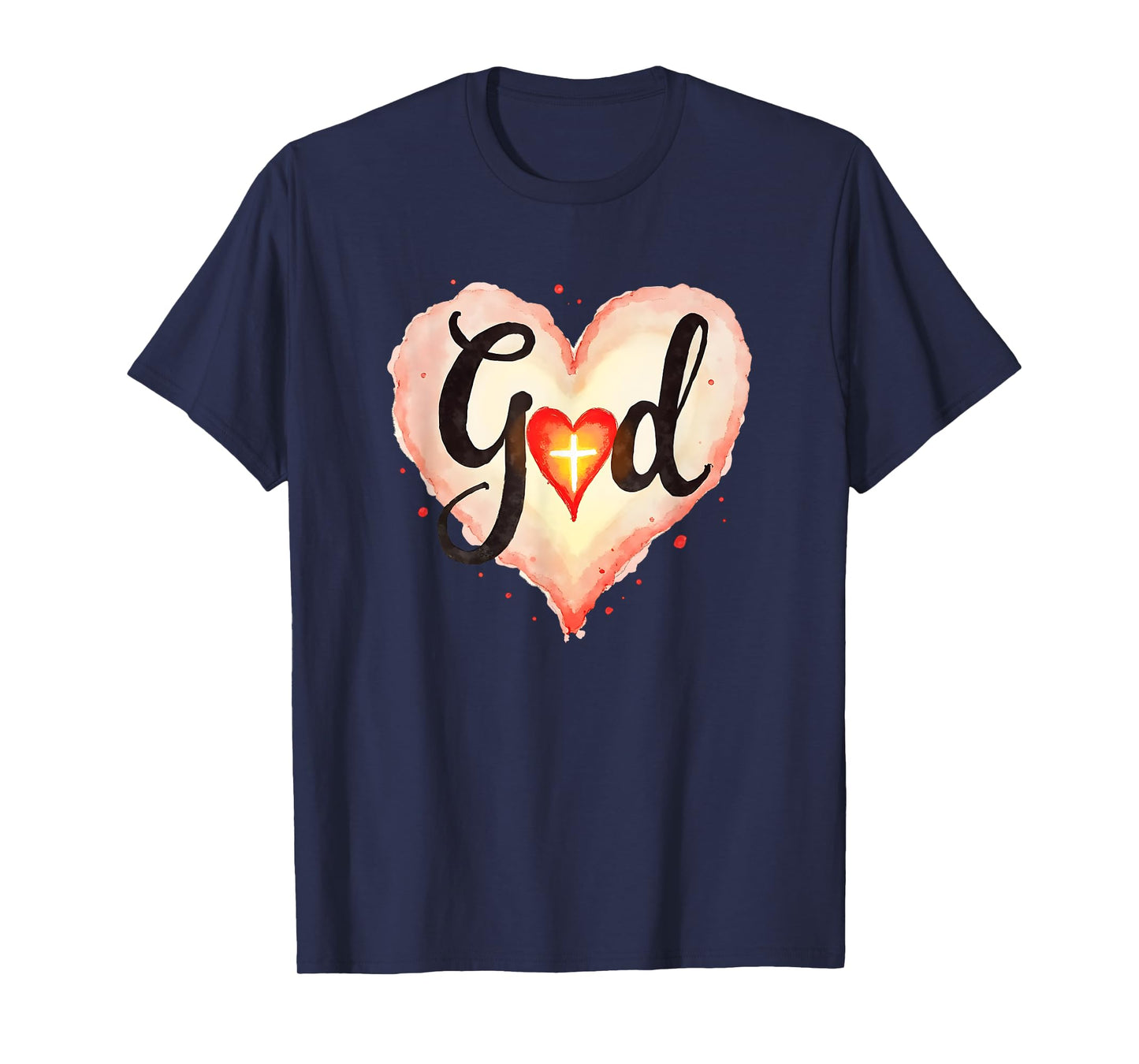 God Heart Cross Christian Faith Inspirational Love Of Jesus T-Shirt