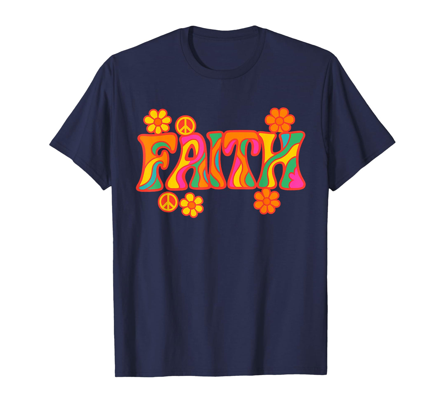 Hippy Faith Retro Psychedelic Design | Spiritual Peace T-Shirt