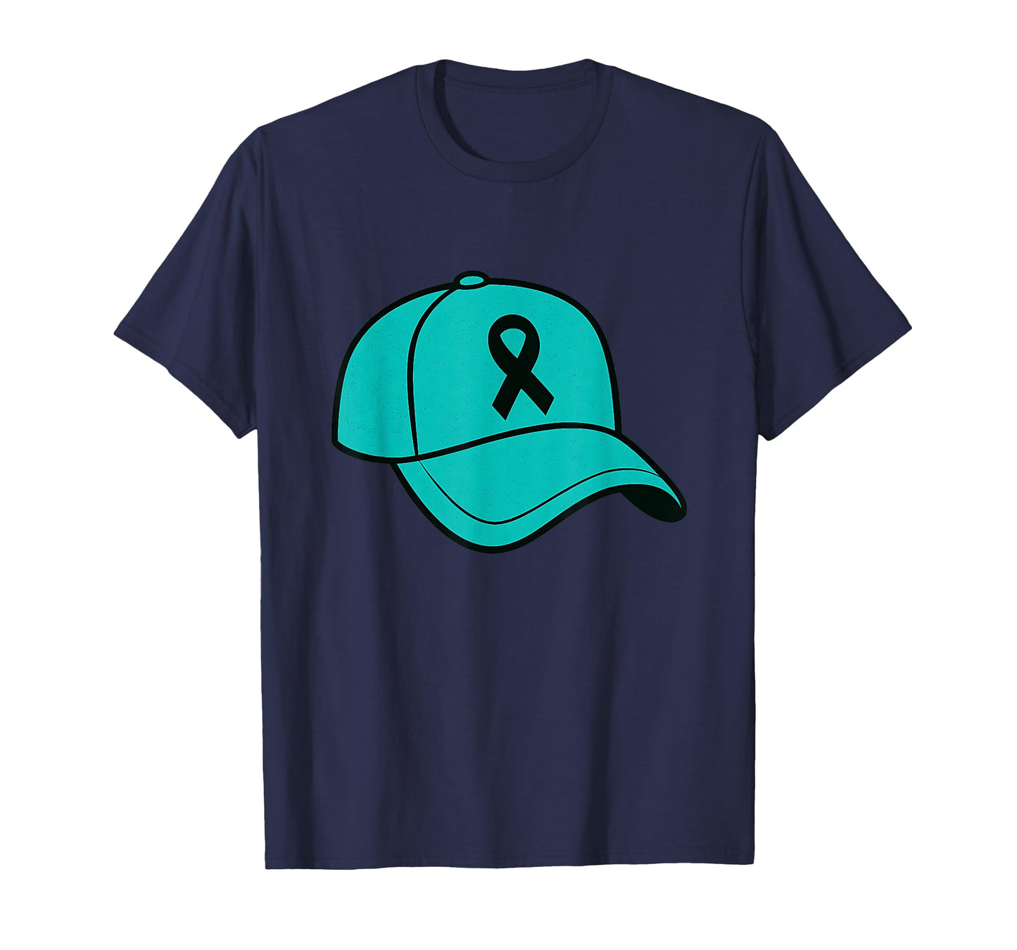 Teal Baseball Cap Graphic Men Women Ovarian Cancer Awareness T-Shirt