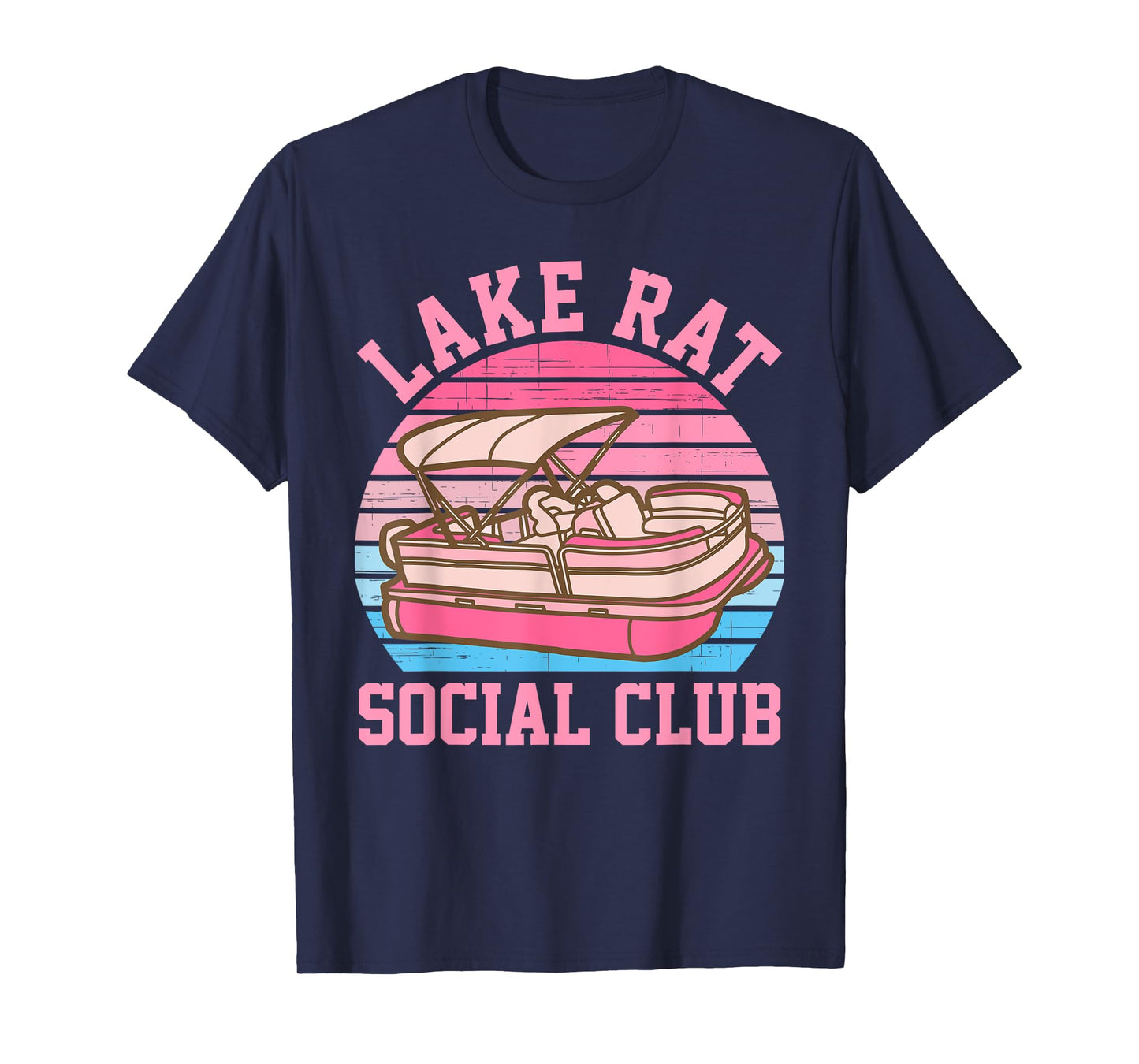 Lake Rat Social Club Boat Vintage Design T-Shirt