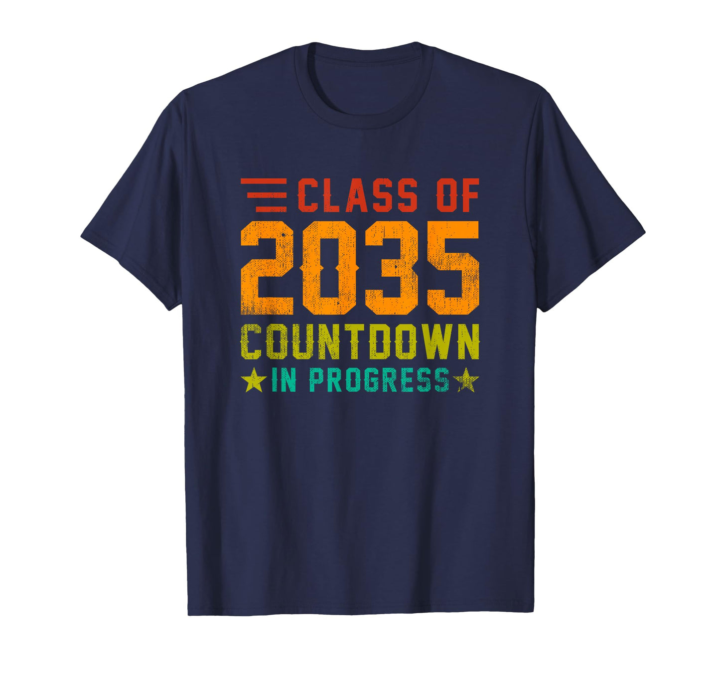 Class Of 2035 Countdown in Progress Retro Funny First Day T-Shirt