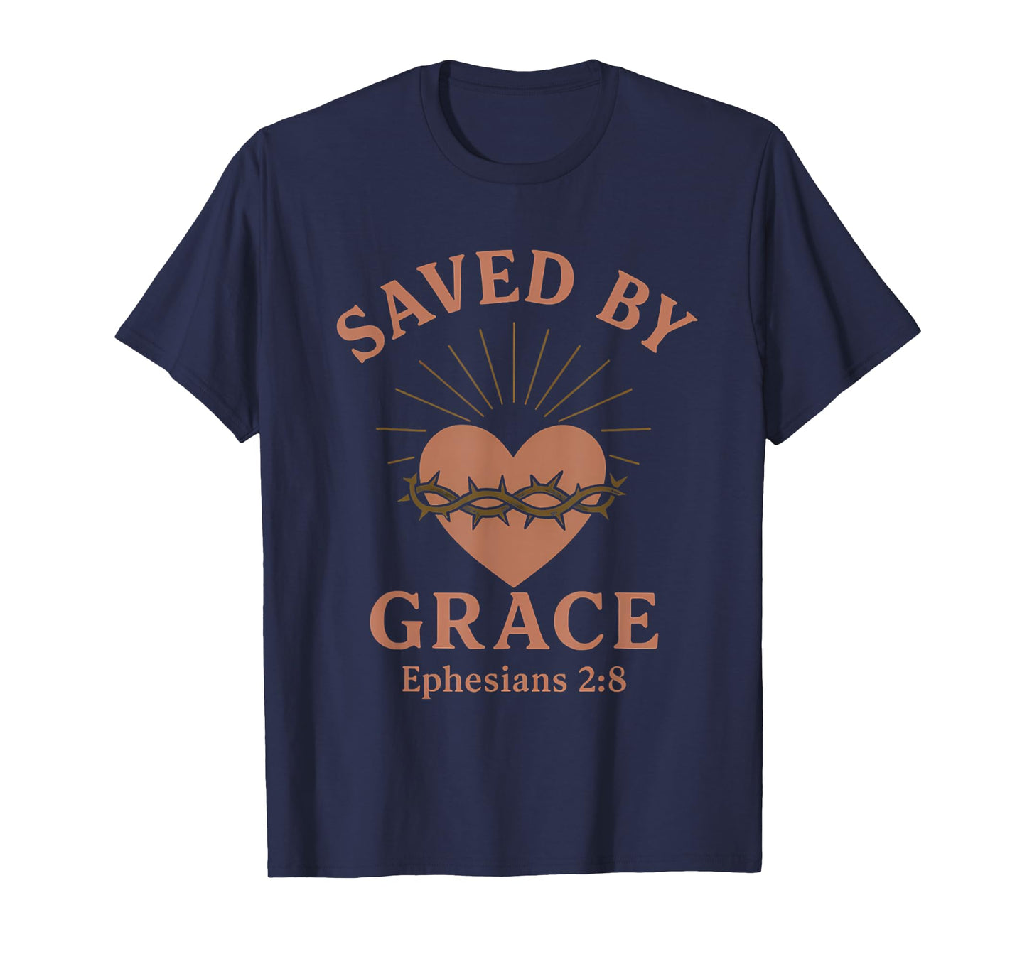 Saved By Grace Ephesians 2:8 Bible Verse Christian T-Shirt