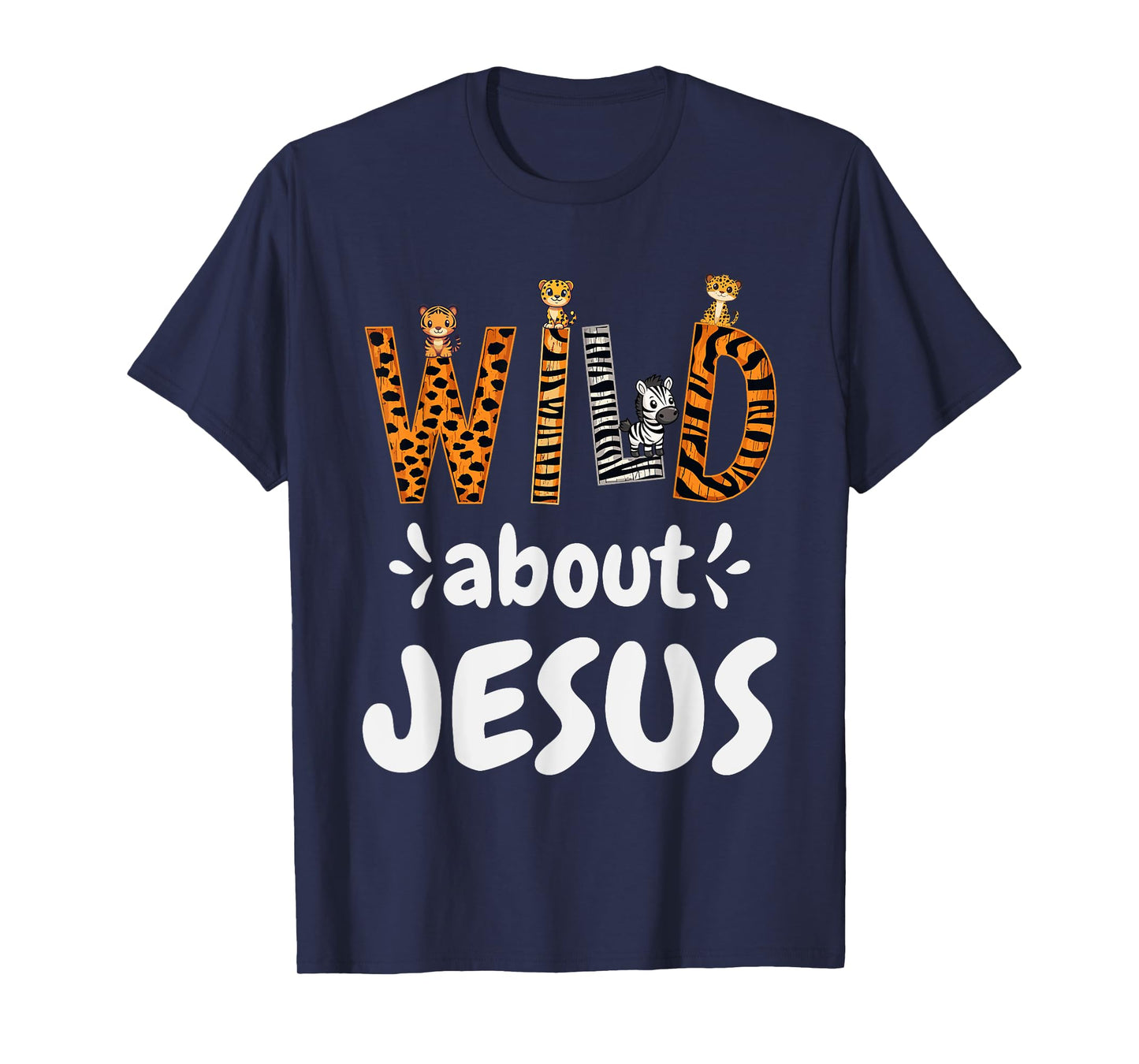 Jesus Accessories & Designs Wild About Jesus Christian T-Shirt, Unisex-Adults & Kids, Black, Small, Short Sleeve, T-Shirt