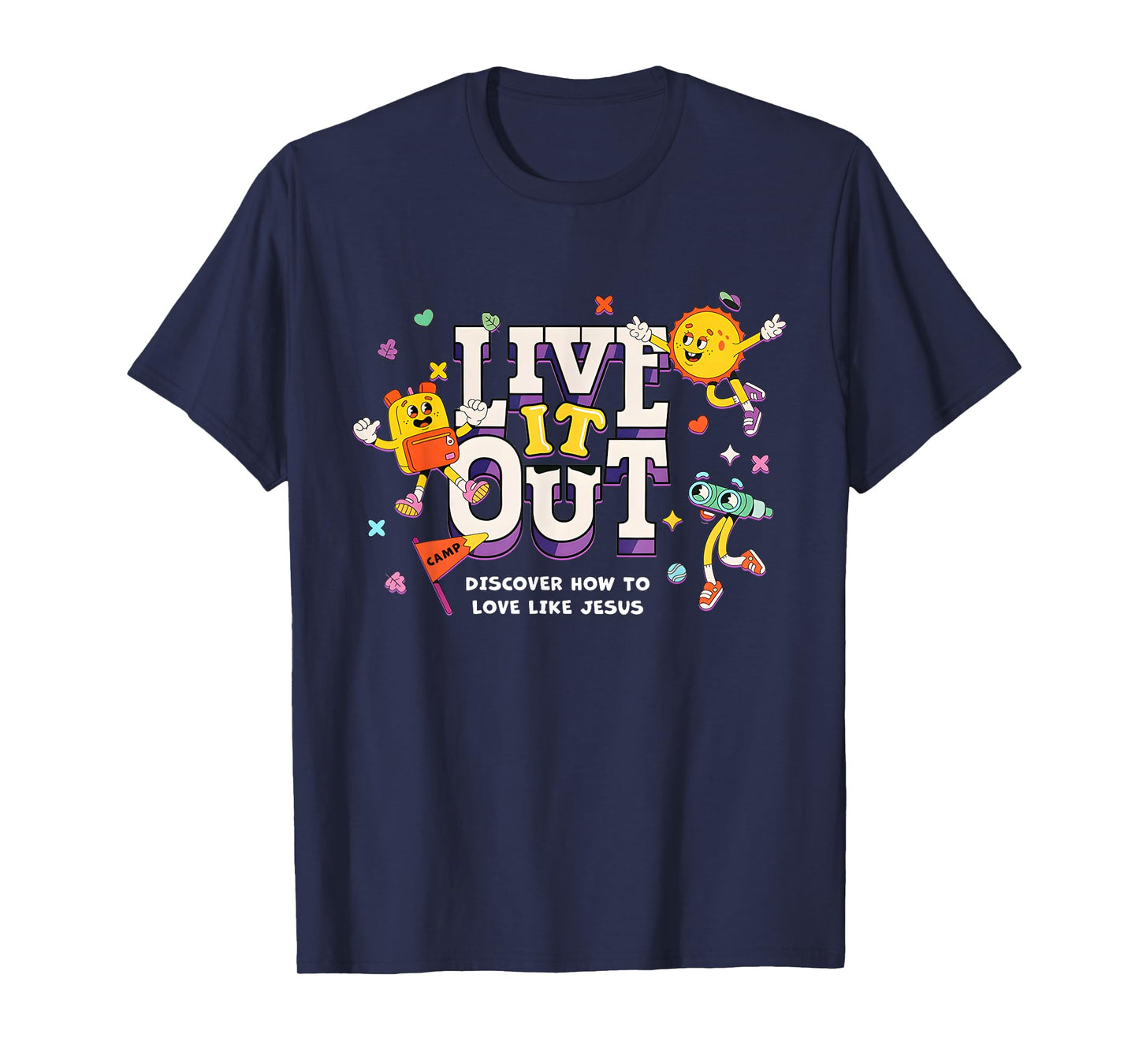 Live It Out Love Like Jesus VBS 2025 Christian Camping T-Shirt