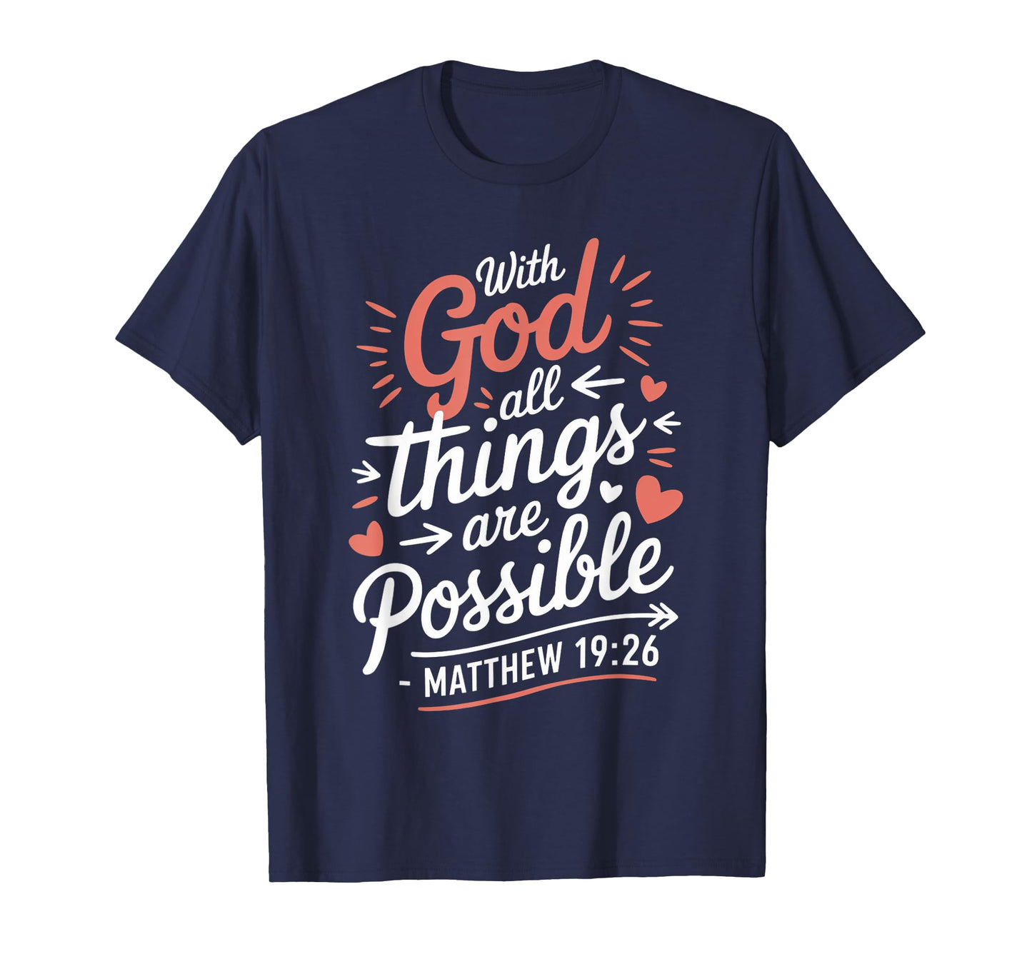 All Things Possible Gospel Christian Pray Faith Bible Verse T-Shirt