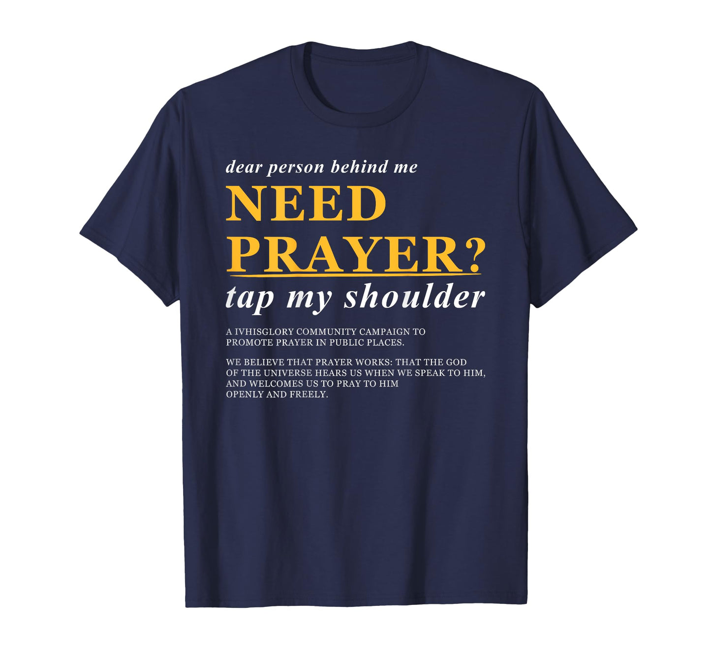 Need Prayer Tap My Shoulder Christian Bible Verse T-Shirt