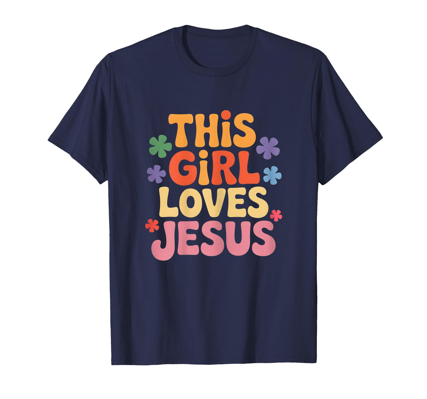 This Girl Loves Jesus Christian Faith Retro Pastel T-Shirt
