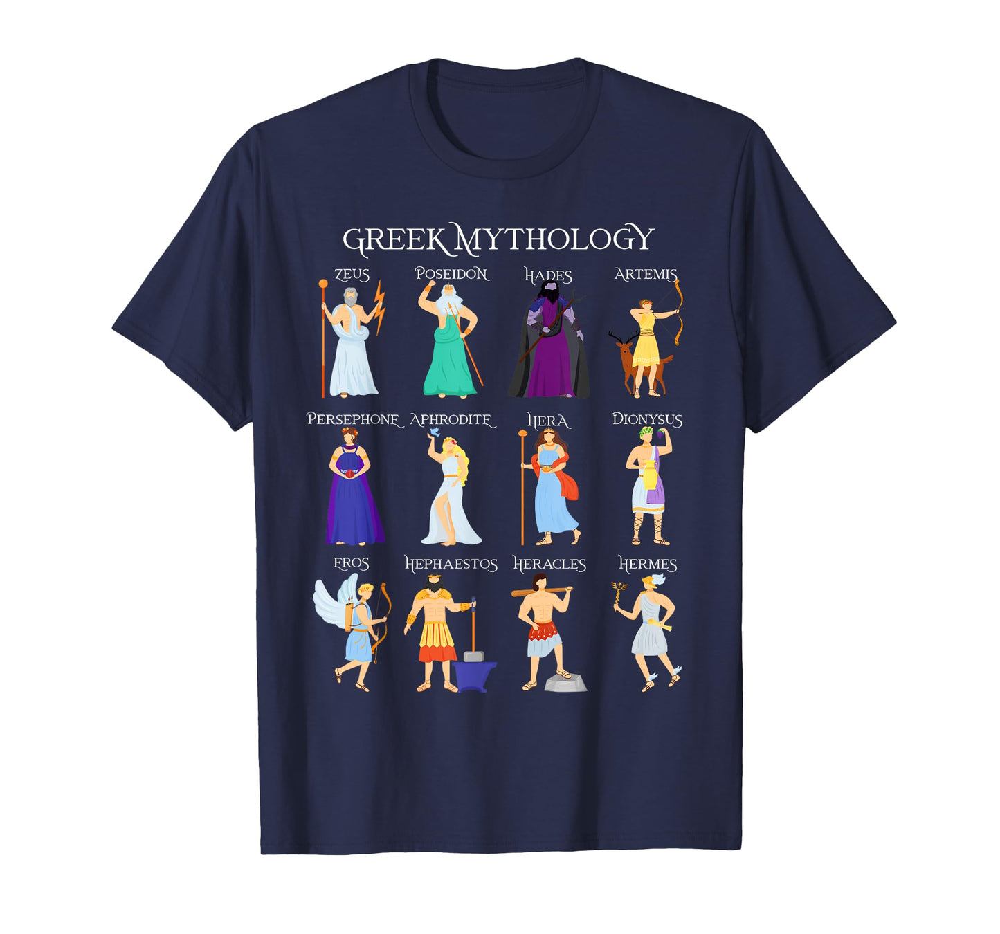 Greek Mythology Gods and Goddesses Greece Ancient Literature T-Shirt
