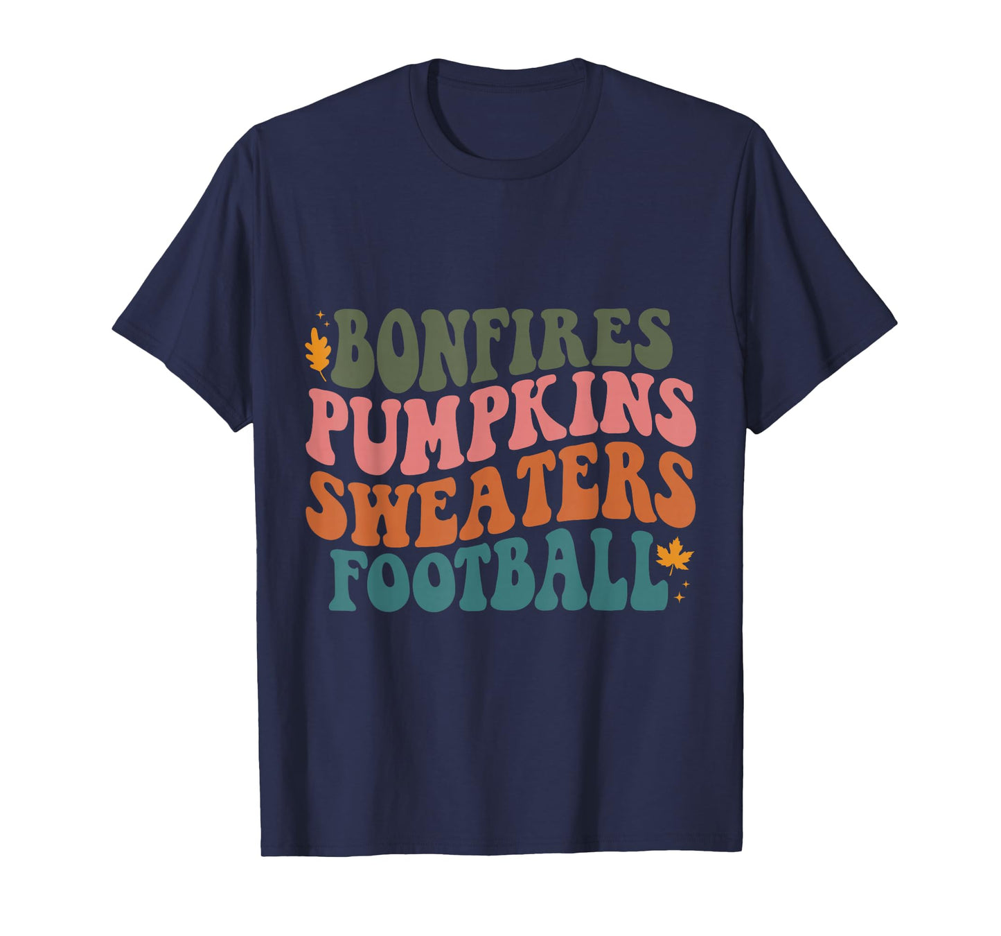 Bonfires Pumpkins Sweaters Football Retro Fall Autumn T-Shirt