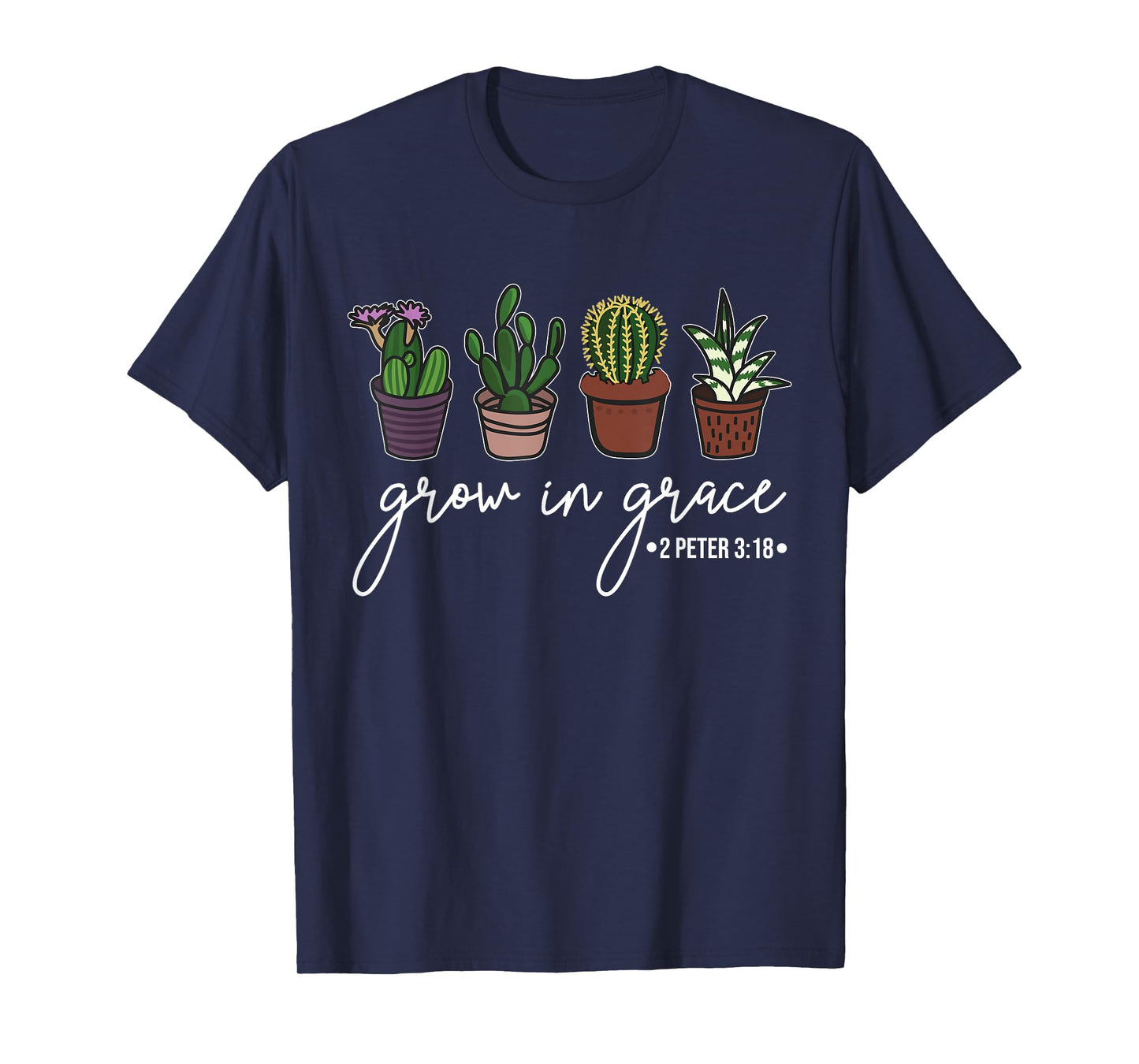 Grow In Grace Christian Easter Day Cute Cactus Lover T-Shirt