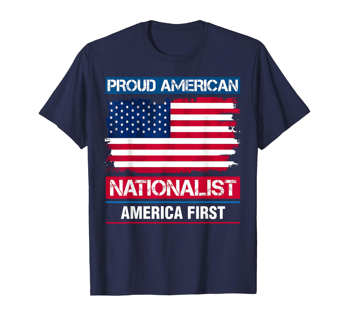 American Nationalist America First Proud USA Flag T-Shirt for Women Men