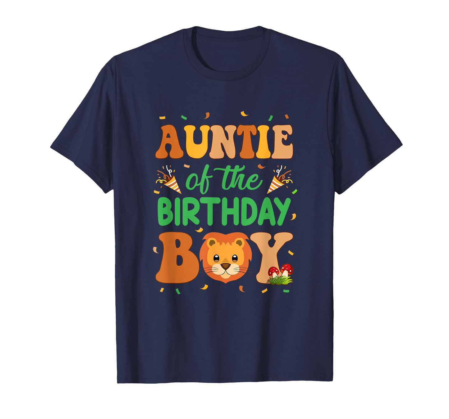 Auntie Of The Birthday Boy Lion Family Party Decorations T-Shirt