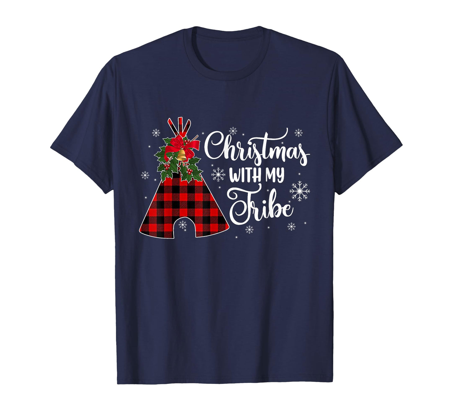 Christmas Party With My Tribe Buffalo Plaid Family Pajama T-Shirt