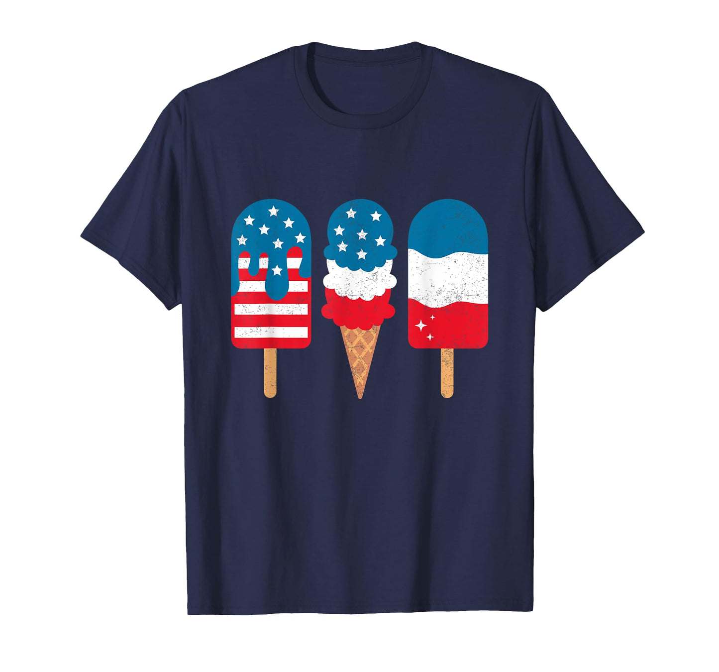 4th Of July Popsicle Red White Blue American Flag Patriotic Women Girls Kids Men T-Shirt