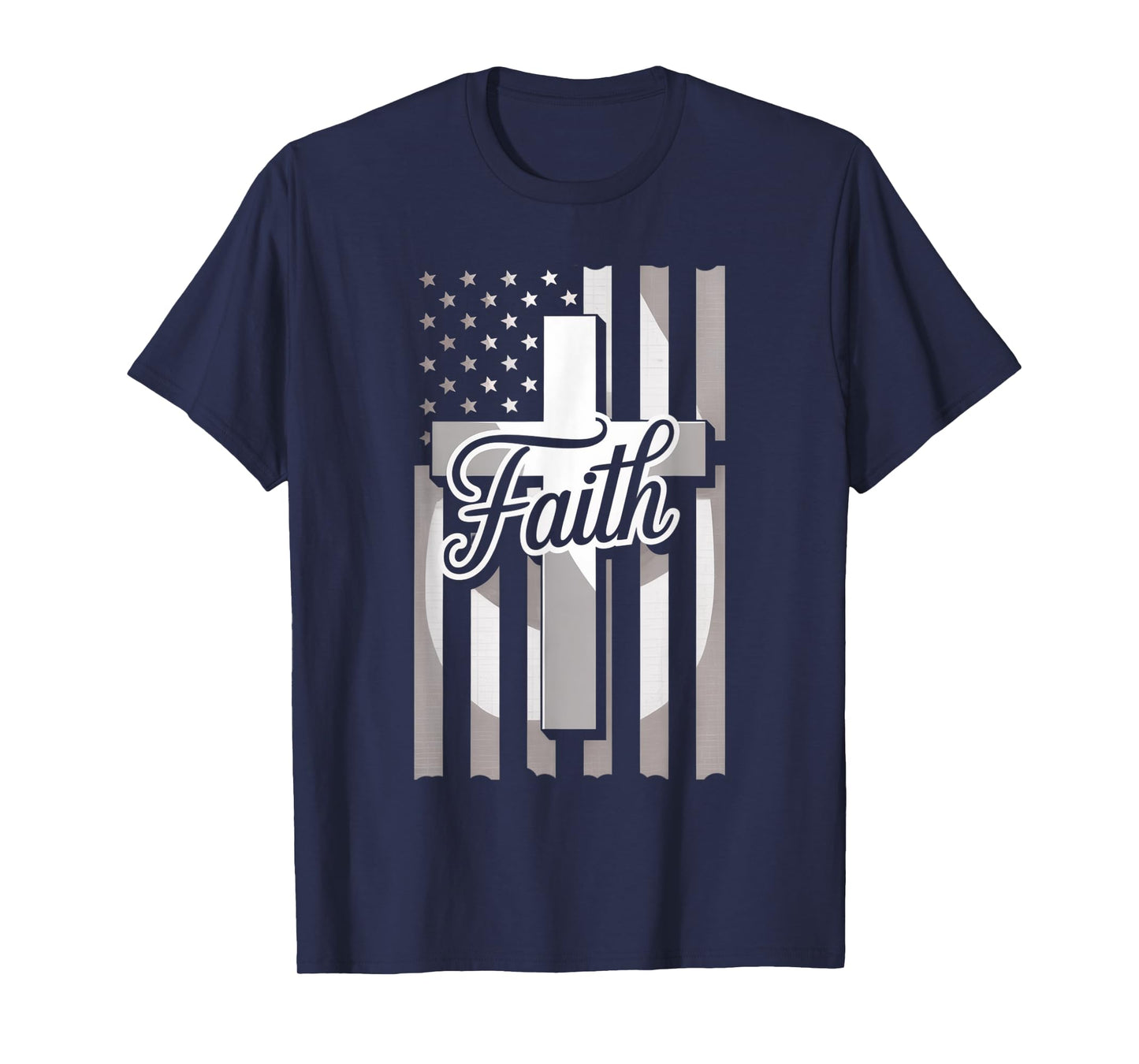 Fife Life American Flag Vintage Faith Christian God Jesus T-Shirt