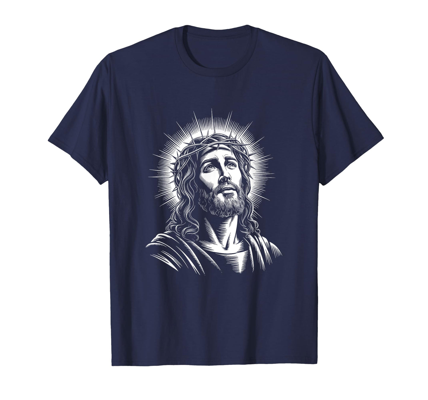 Jesus Christ Face With Crown Of Thorn God Bible Christian T-Shirt