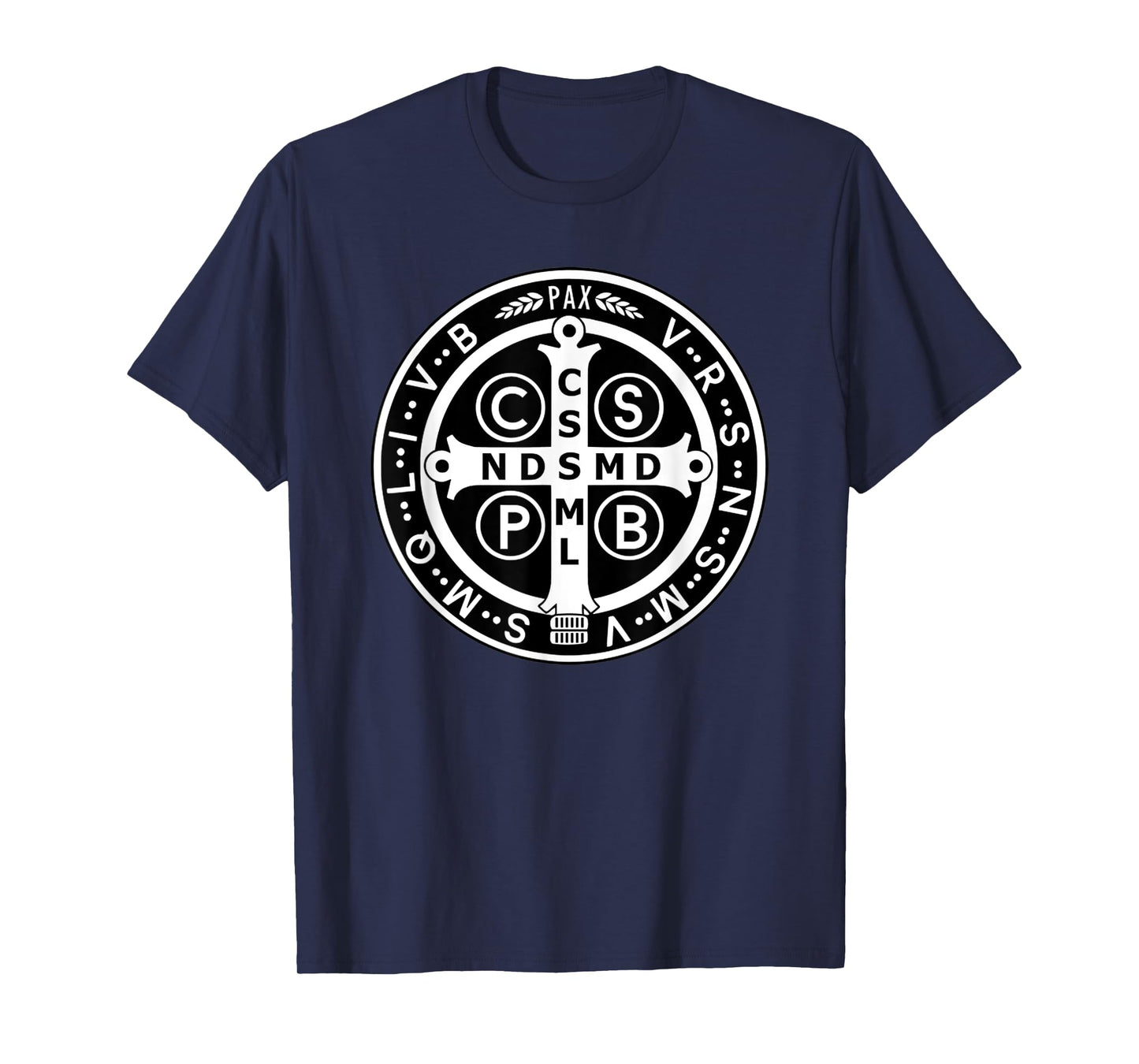 Funny Cross Saint Benedict Medal Black White T-Shirt