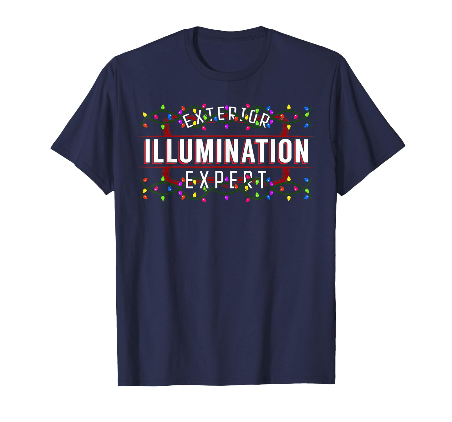 Cute Christmas Tees Exterior Illumination Expert Unisex-Adults & Kids Christmas T-Shirt Black Small