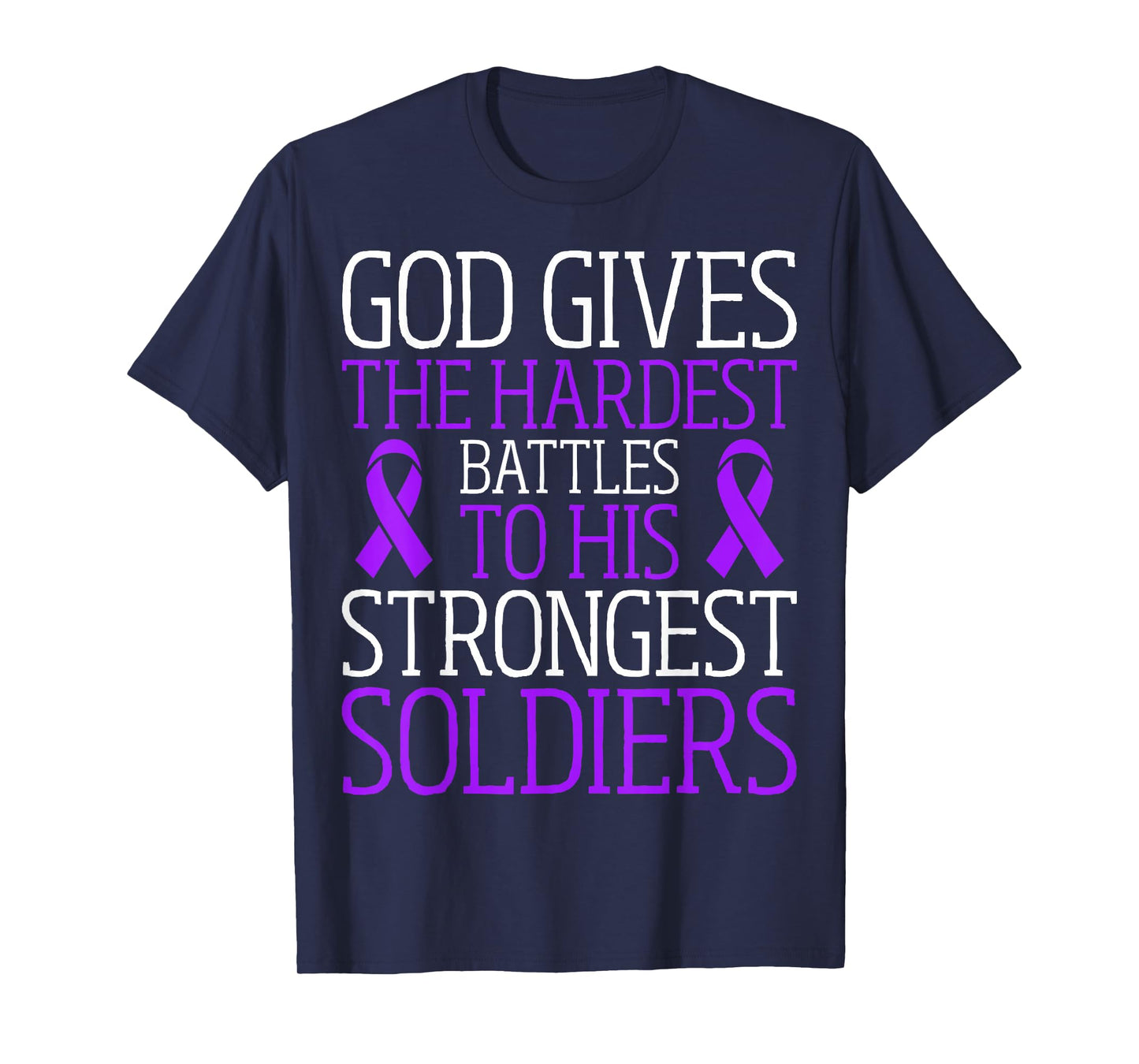 God Gives The Hardest Battles - Pancreatic Cancer Survivor T-Shirt