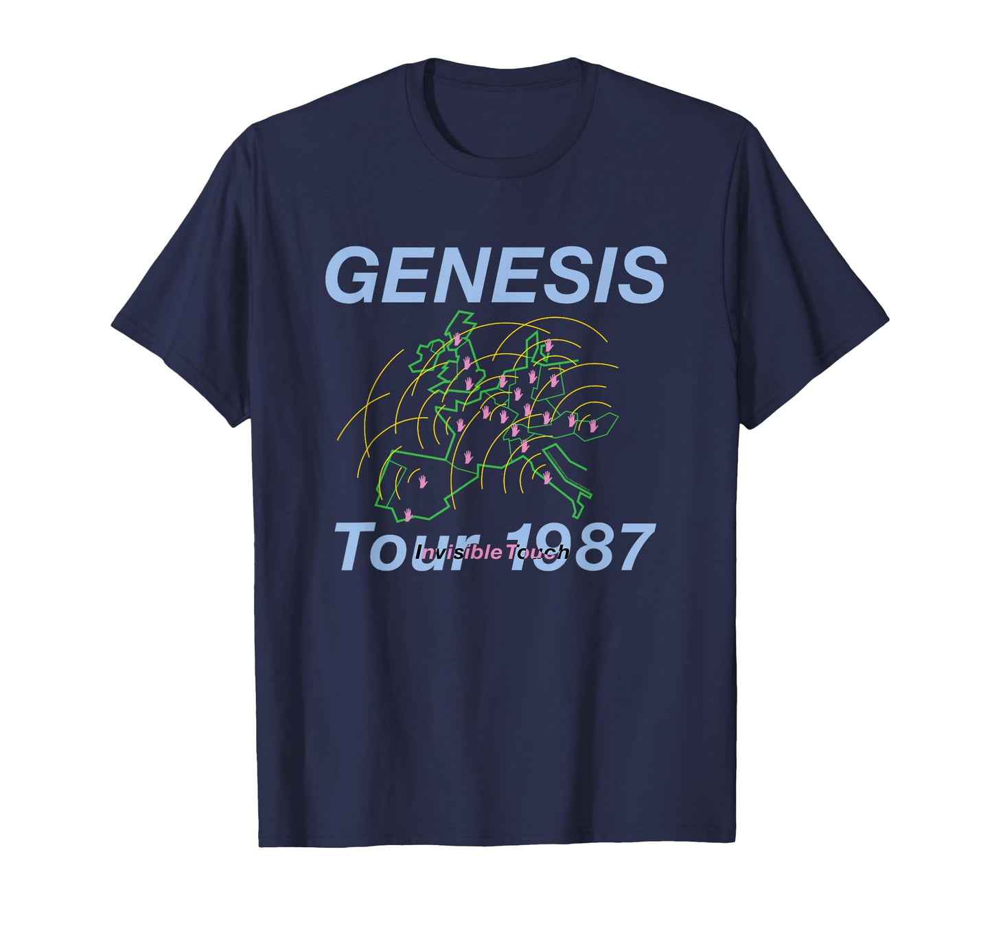 Genesis Invisible Touch Tour 1987 Black Crew Neck Classic Fit T-Shirt