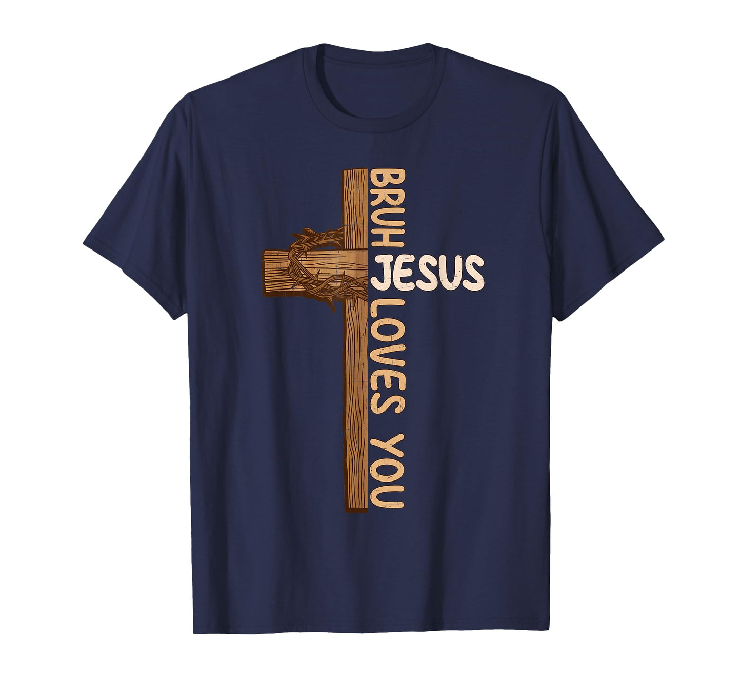 Religious Christian Boys Teens Kids Bruh Jesus Loves You T-Shirt