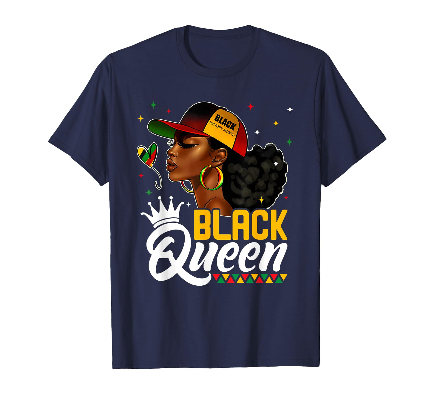 Black History Month Black Queen In Hat Melanin Girl Women T-Shirt