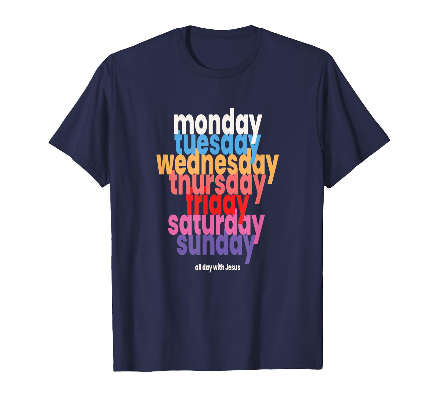 Vintage All Day With Jesus Christ Faith God Bible T-Shirt
