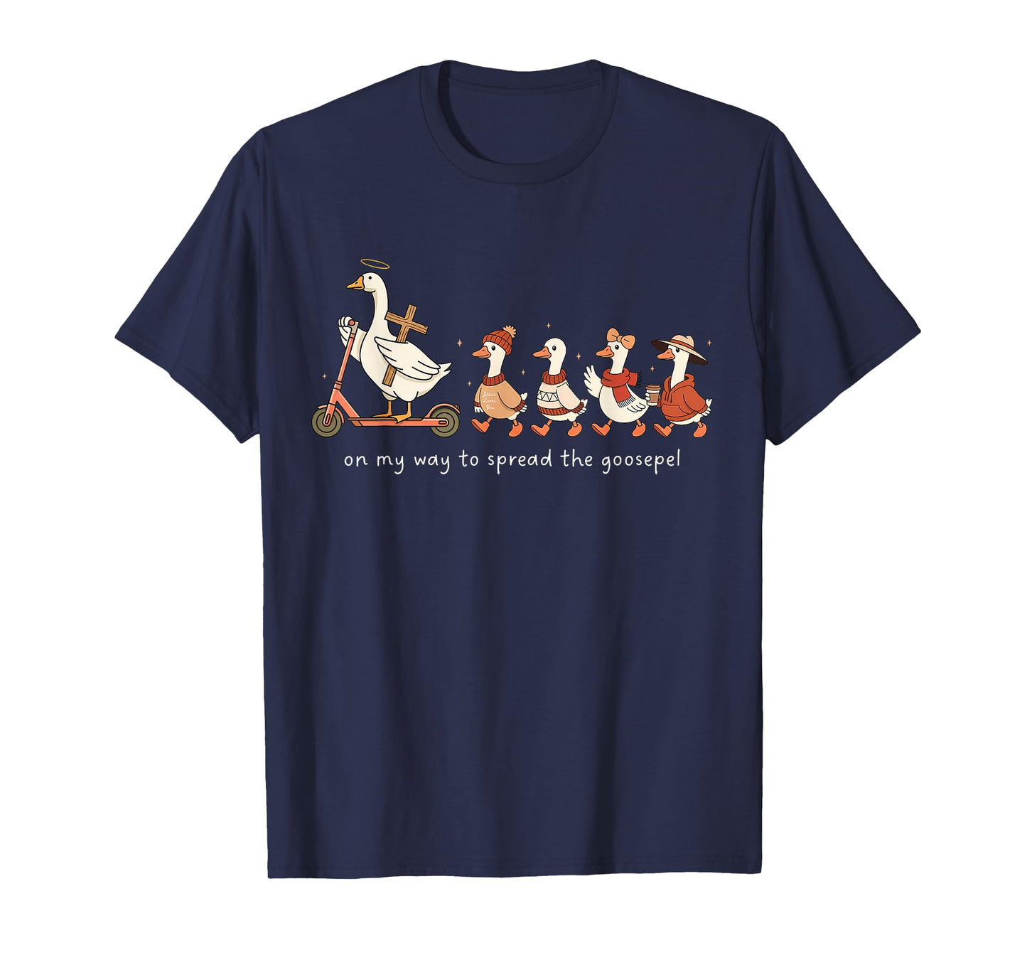On My Way to Spread The Goosepel Funny Christian Faith Goose T-Shirt