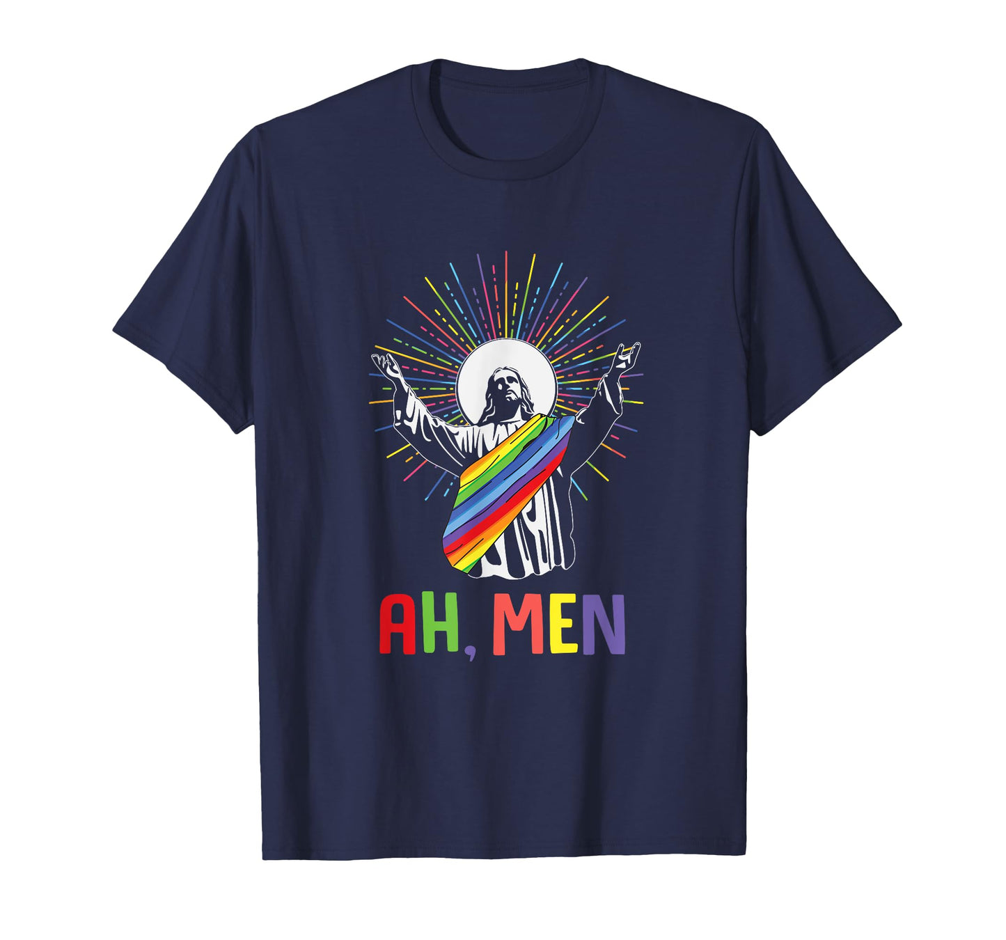 Ah Men Funny LGBTQ Jesus Gay Pride Month T-Shirt